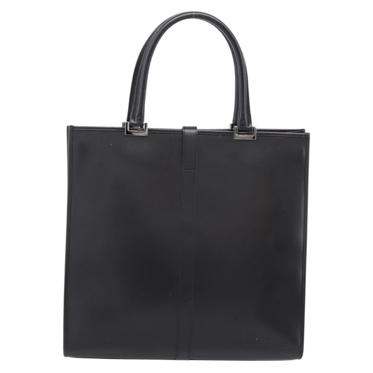 GUCCI Jackie Hand Bag Leather Black Silver 002 1064 Auth 204625V