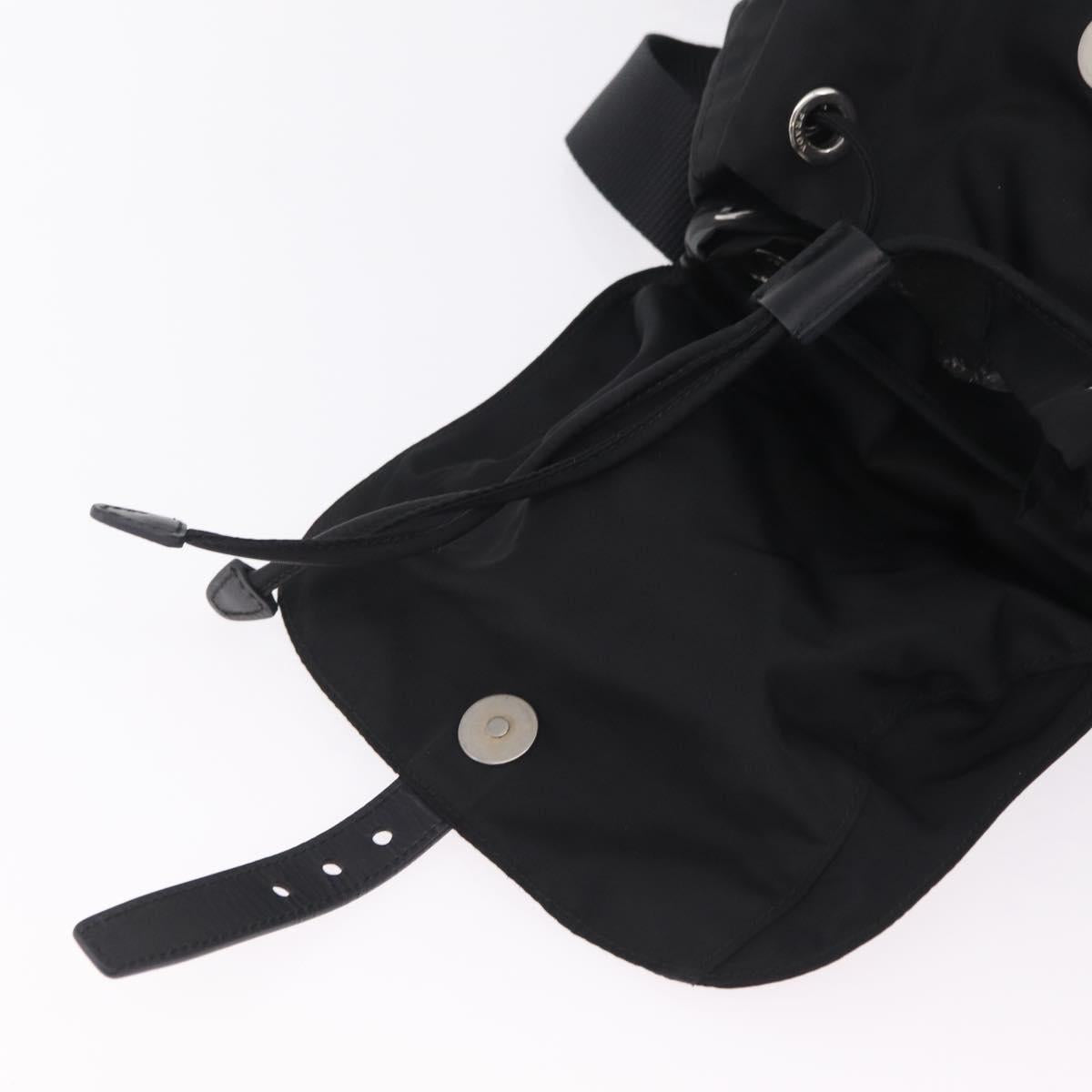 PRADA Backpack Nylon Black Silver Auth 204626V