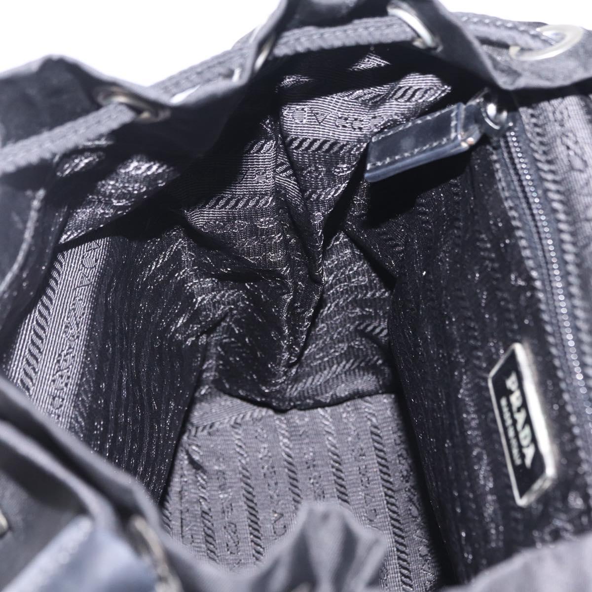 PRADA Backpack Nylon Black Silver Auth 204626V