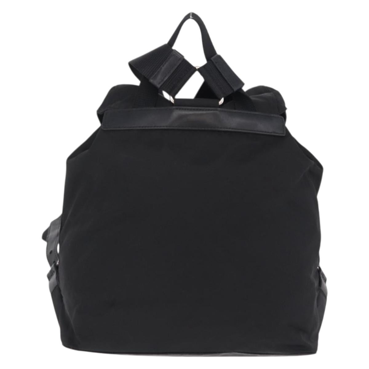 PRADA Backpack Nylon Black Silver Auth 204626V