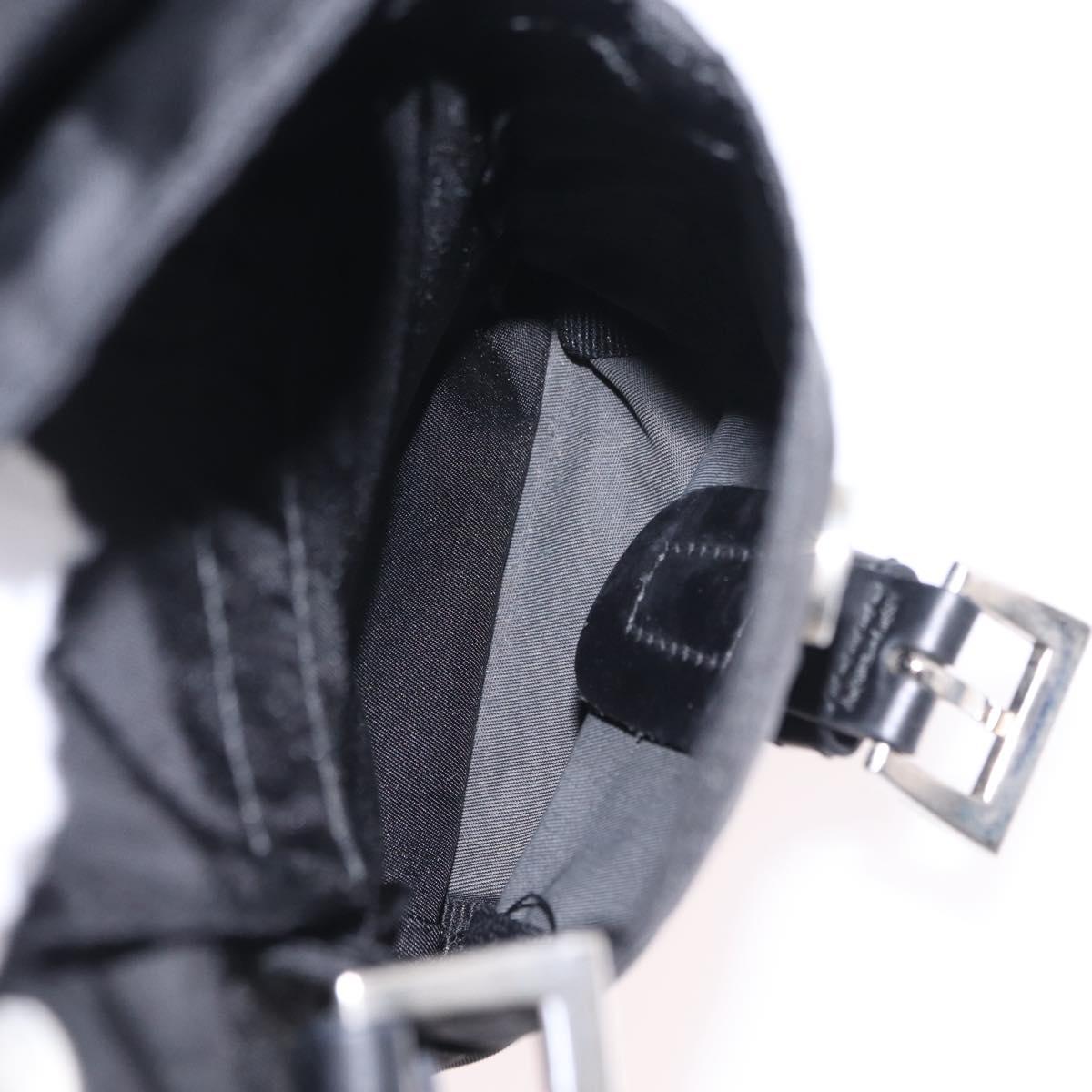 PRADA Backpack Nylon Black Silver Auth 204626V