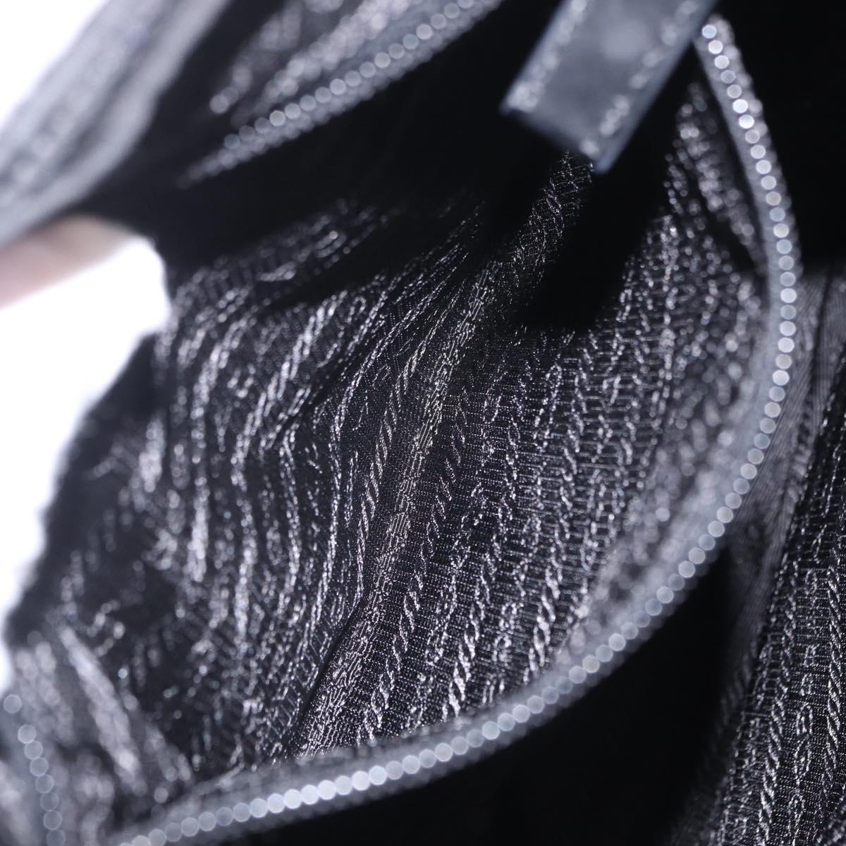 PRADA Backpack Nylon Black Silver Auth 204626V