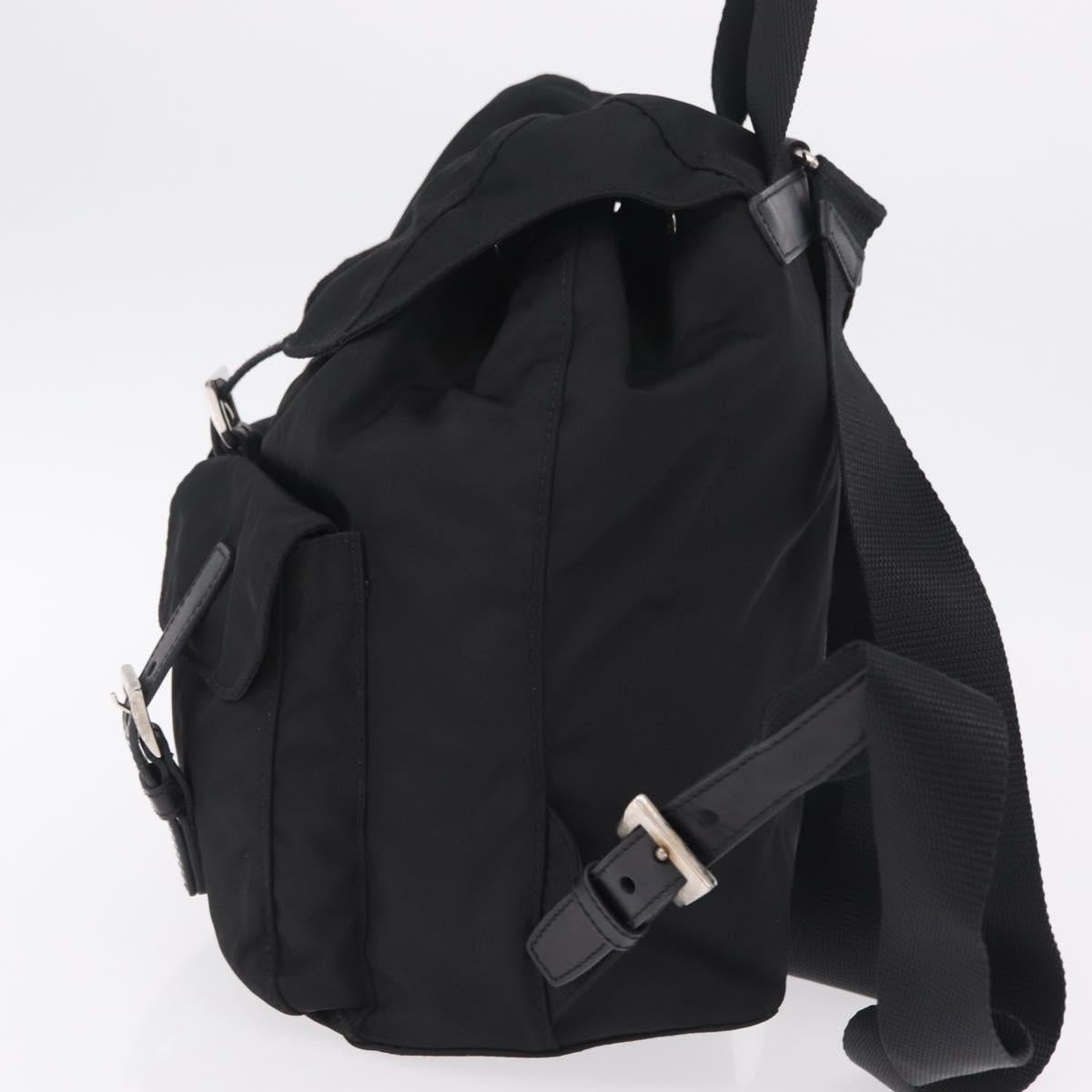 PRADA Backpack Nylon Black Silver Auth 204626V