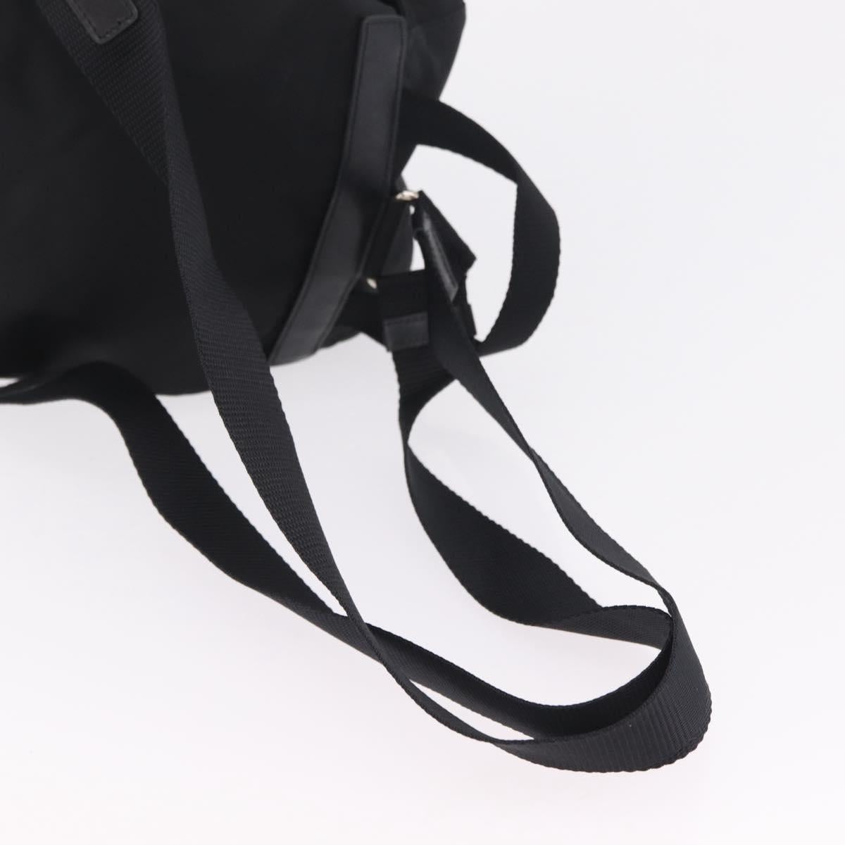 PRADA Backpack Nylon Black Silver Auth 204626V