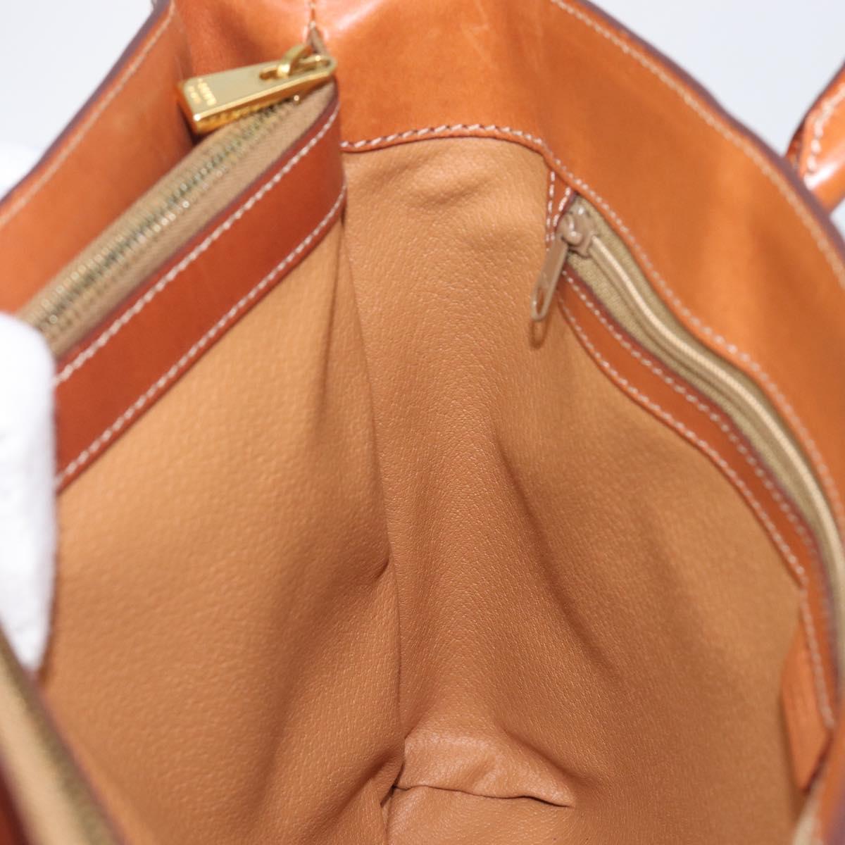 CELINE Macadam Hand Bag PVC Leather Brown Gold Tone Auth 204628V