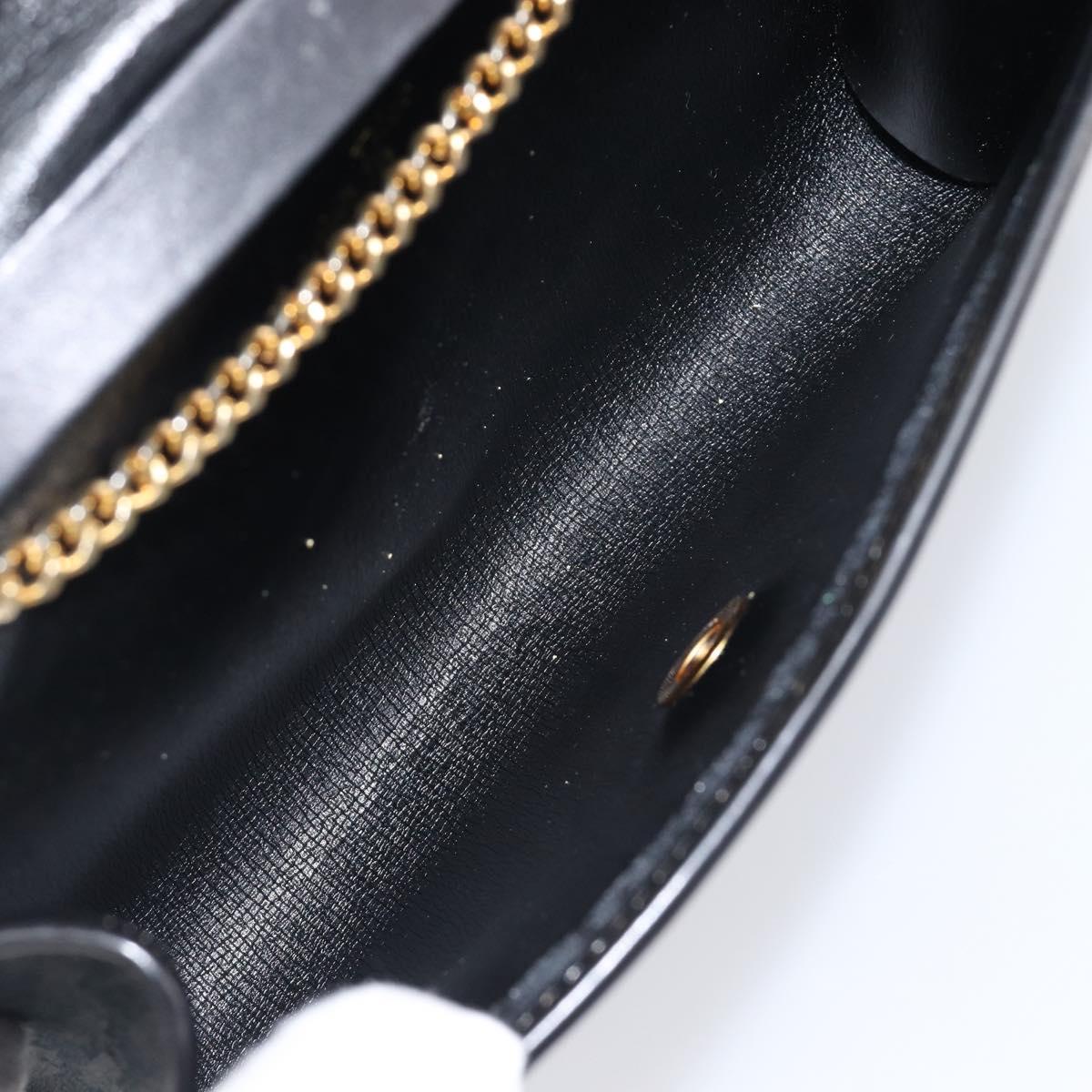 Christian Dior Trotter Canvas Chain Shoulder Bag Black Gold Tone Auth 204630V