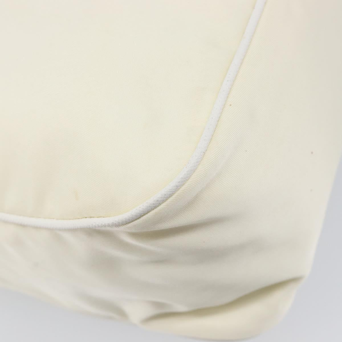 PRADA Shoulder Bag Nylon Ivory Silver Auth 204641A