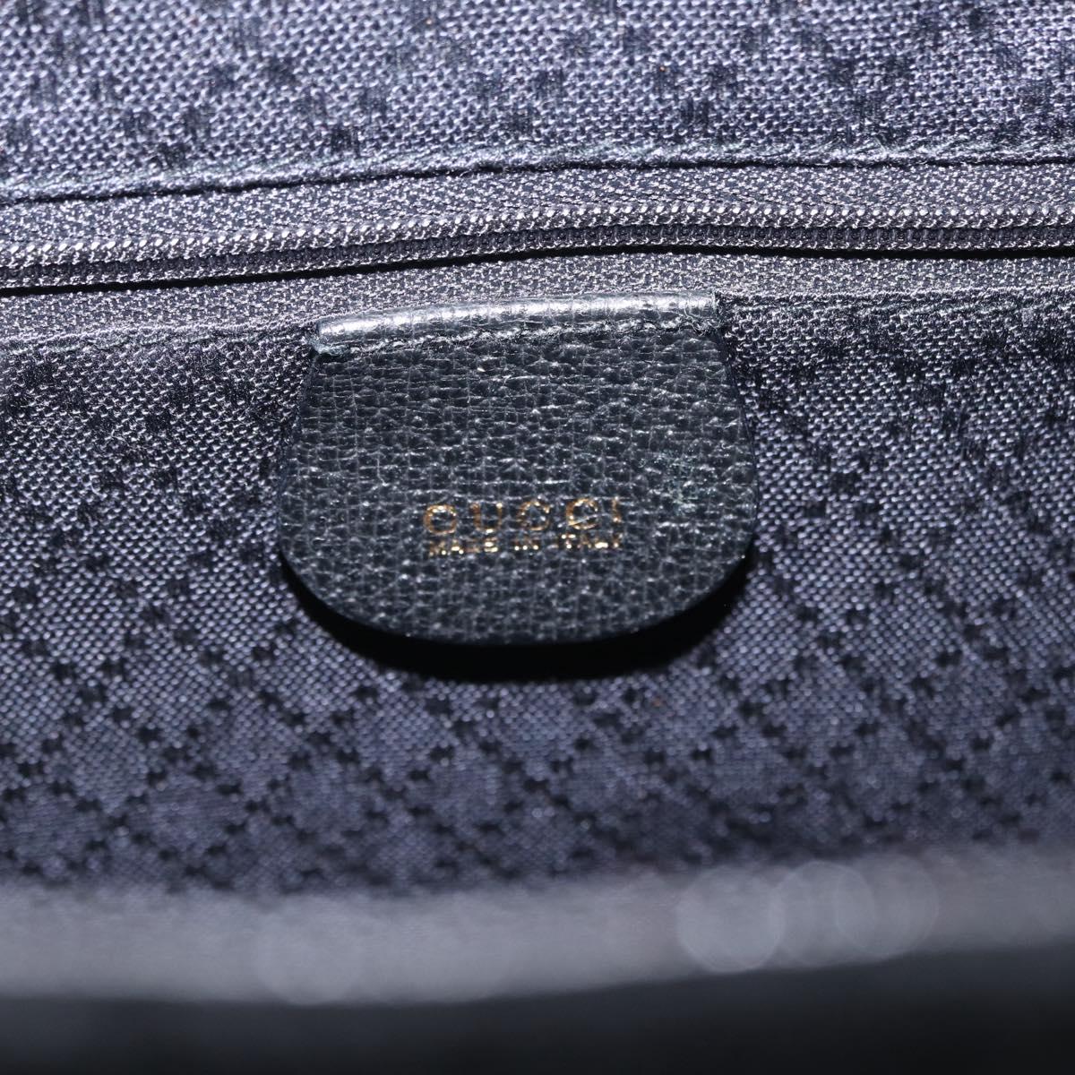 GUCCI Bamboo Backpack Suede Black Gold Tone 003 1705 0030 Auth 204642A