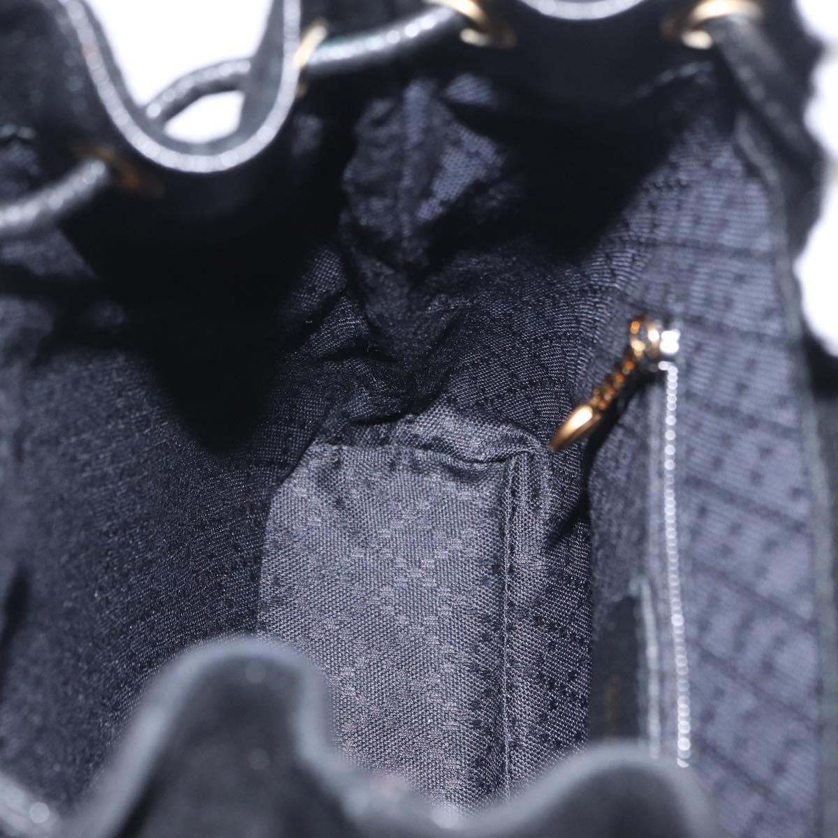 GUCCI Bamboo Backpack Suede Black Gold Tone 003 1705 0030 Auth 204642A