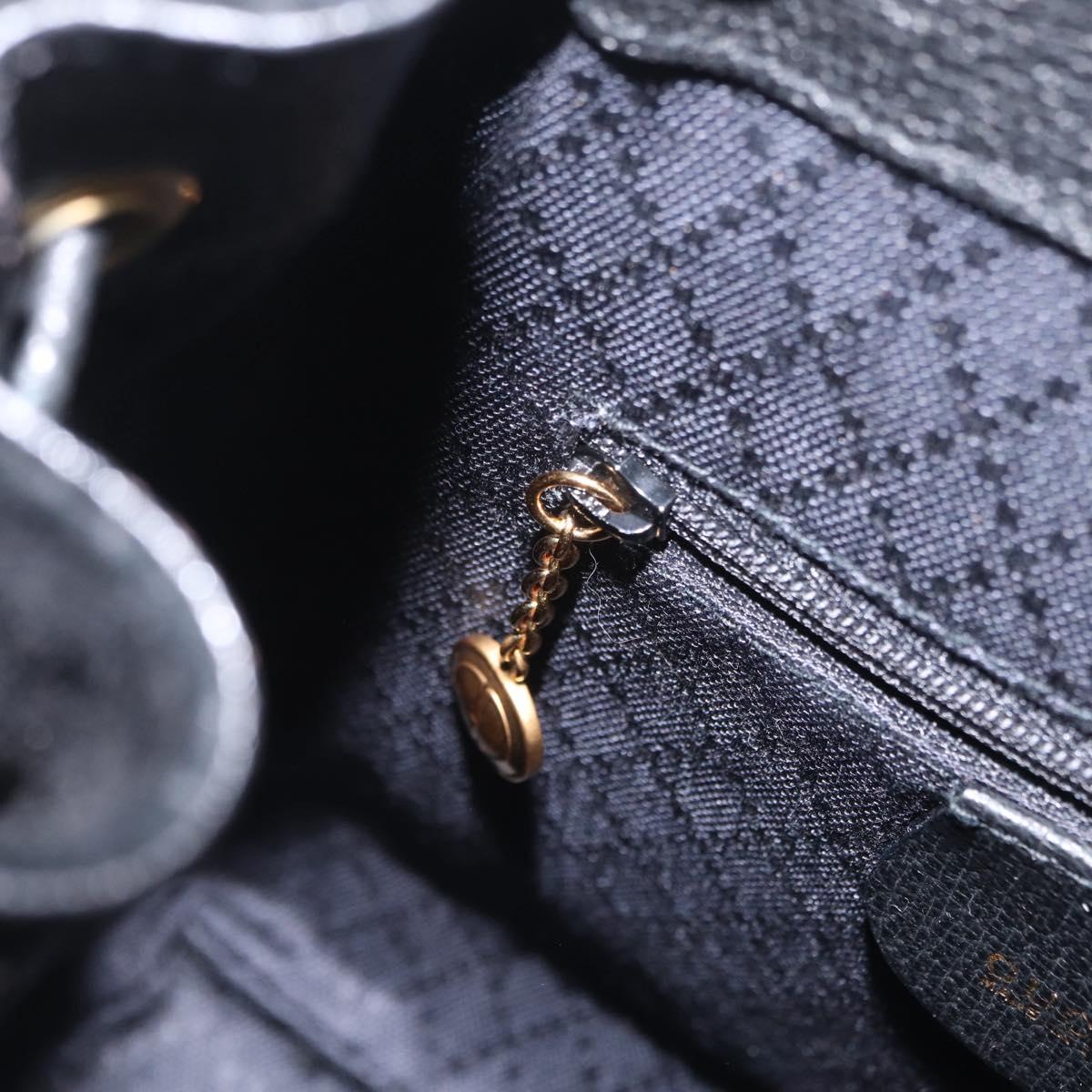 GUCCI Bamboo Backpack Suede Black Gold Tone 003 1705 0030 Auth 204642A