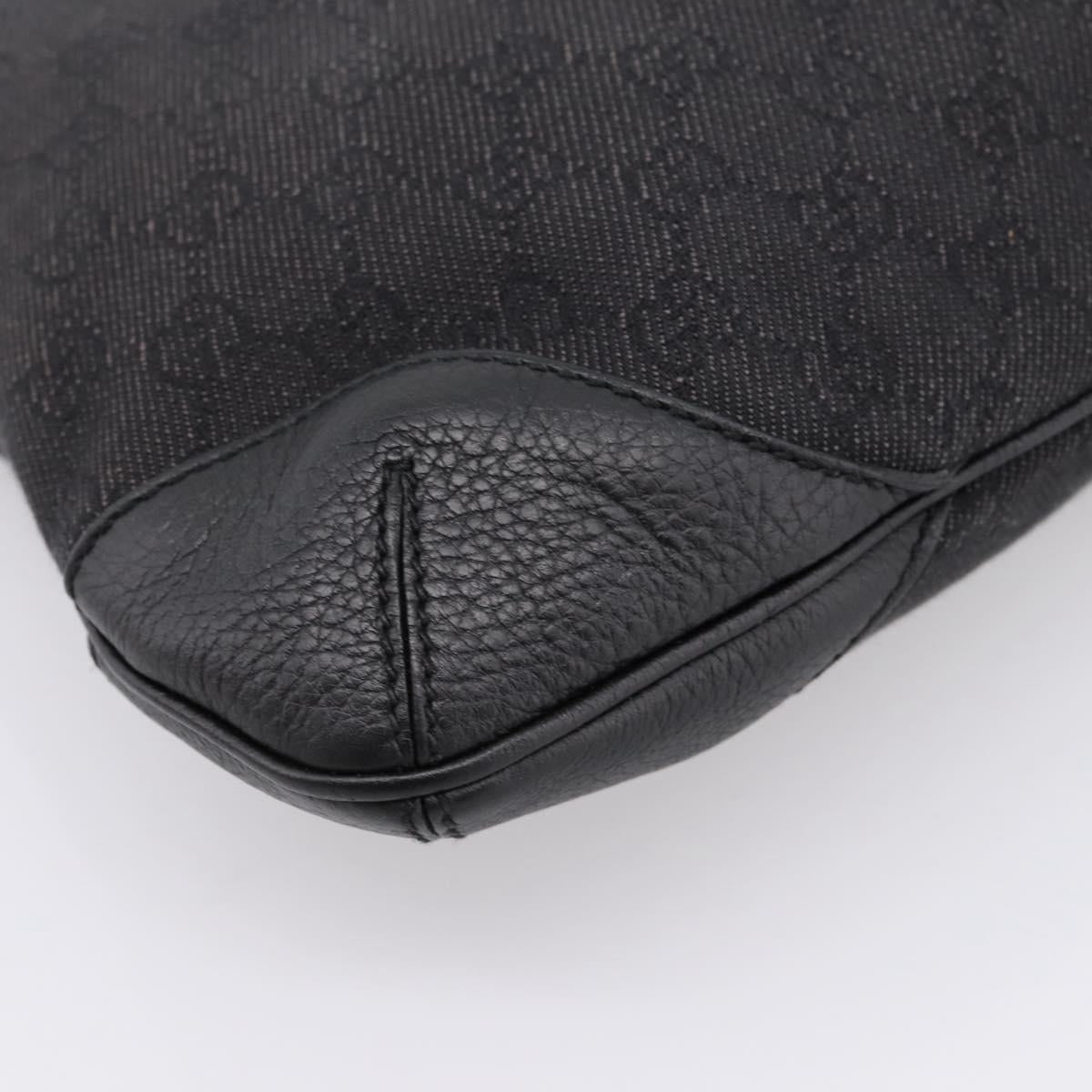 GUCCI GG Canvas Shoulder Bag Outlet Black Silver 196140 Auth 204643V
