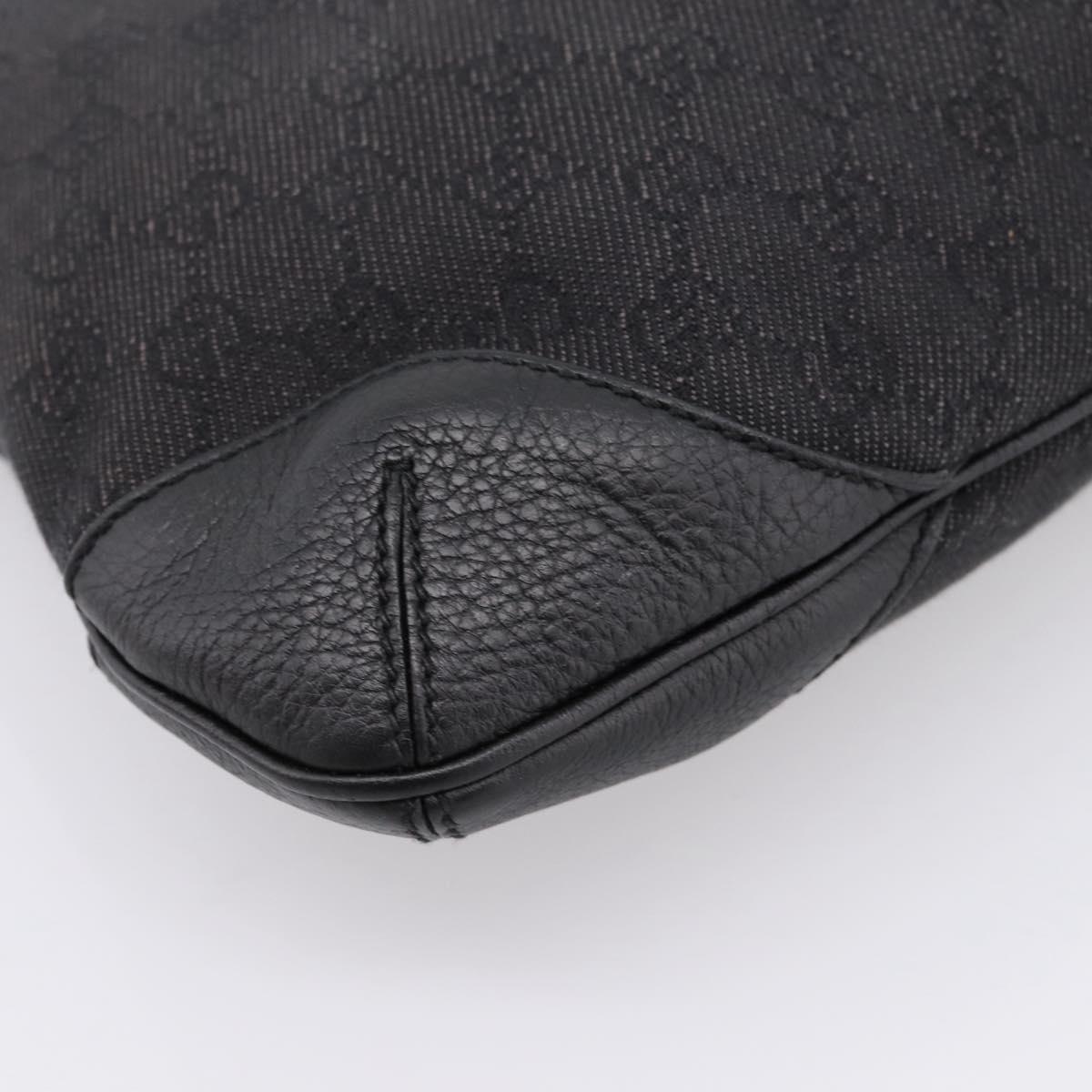 GUCCI GG Canvas Shoulder Bag Outlet Black Silver 196140 Auth 204643V