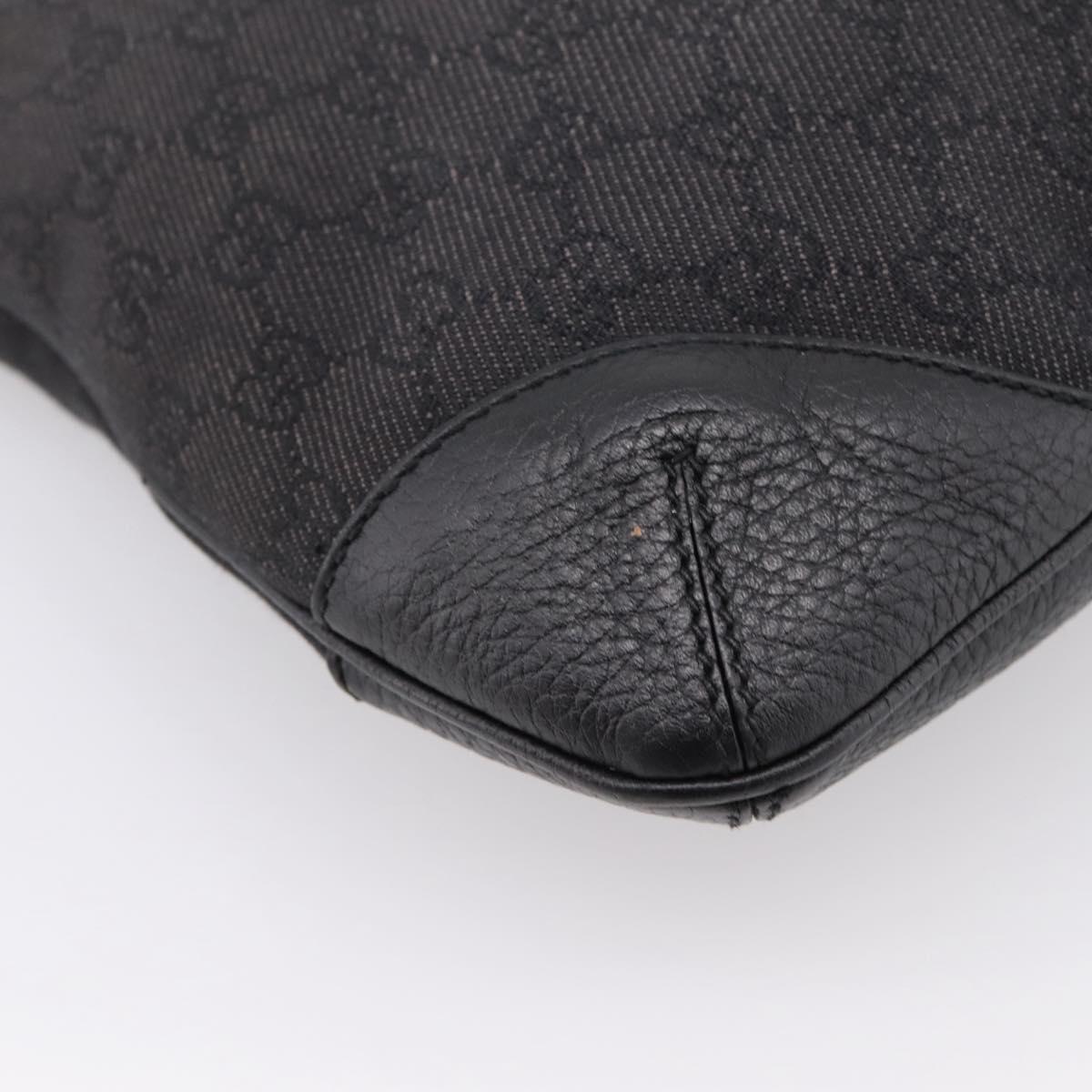 GUCCI GG Canvas Shoulder Bag Outlet Black Silver 196140 Auth 204643V