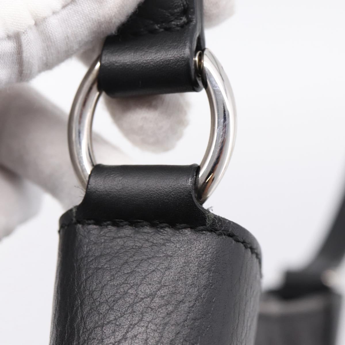 GUCCI GG Canvas Shoulder Bag Outlet Black Silver 196140 Auth 204643V