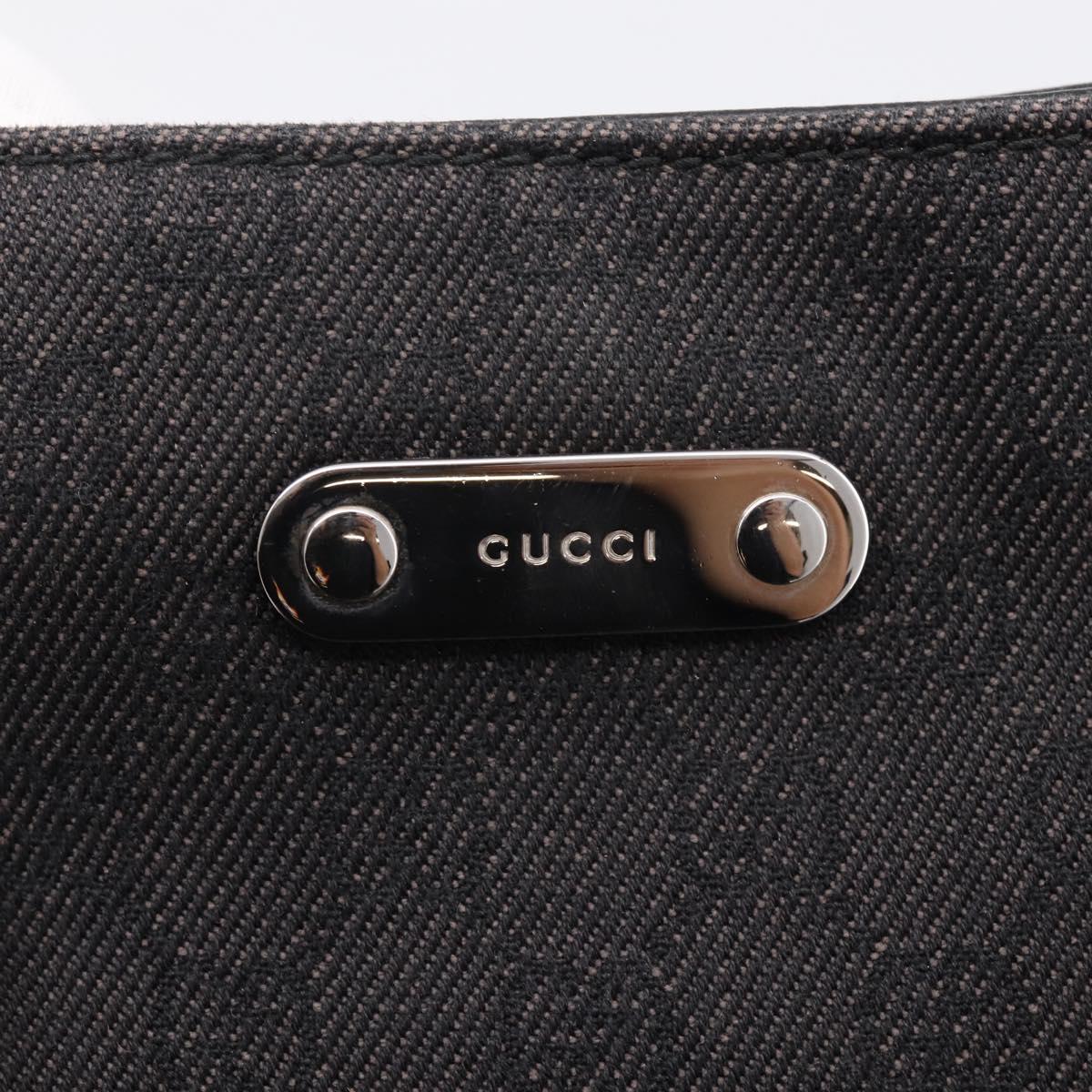 GUCCI GG Canvas Shoulder Bag Outlet Black Silver 196140 Auth 204643V