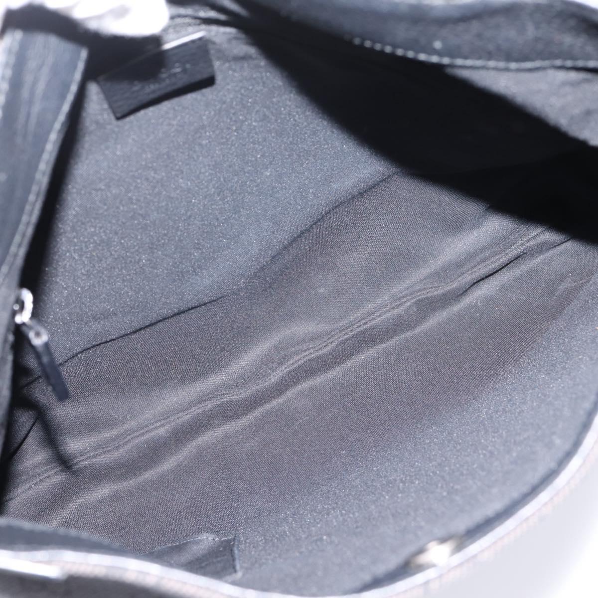 GUCCI GG Canvas Shoulder Bag Outlet Black Silver 196140 Auth 204643V