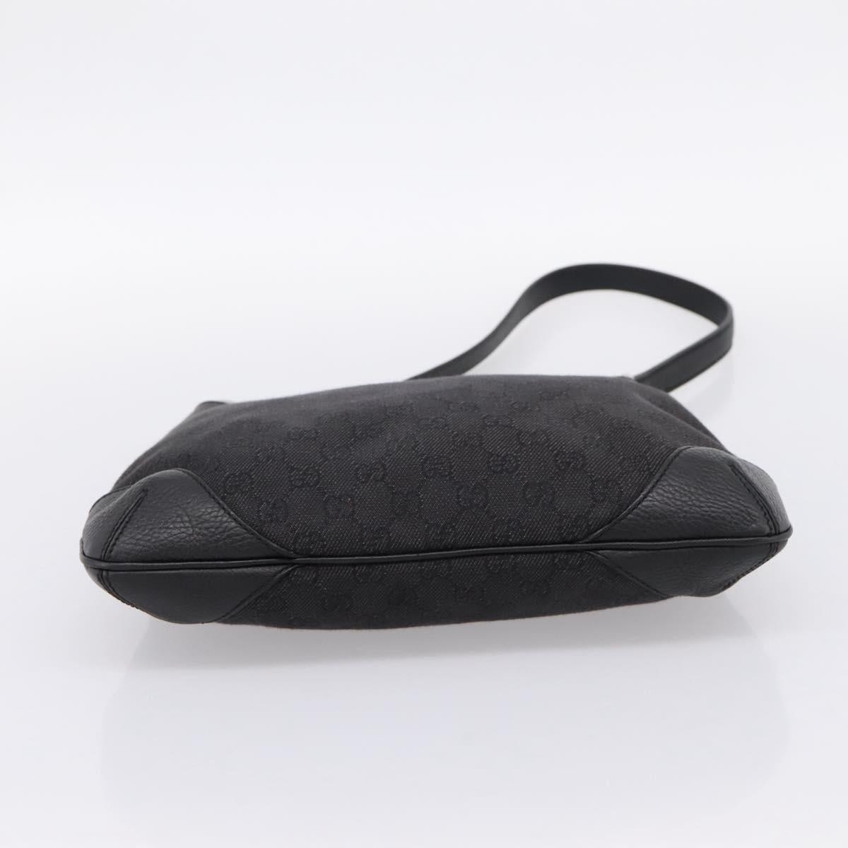 GUCCI GG Canvas Shoulder Bag Outlet Black Silver 196140 Auth 204643V