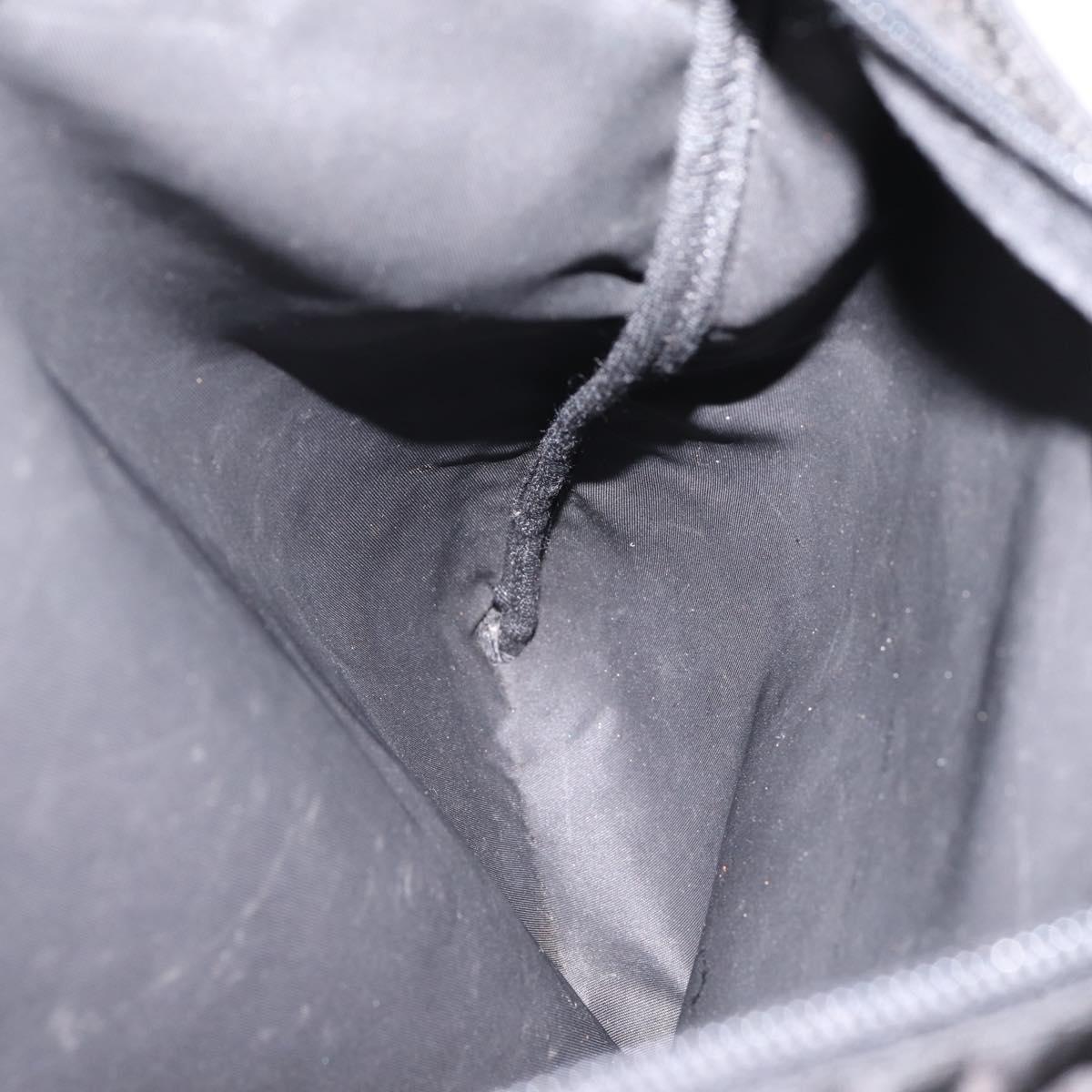 PRADA Shoulder Bag Nylon Black Silver Auth 204646A