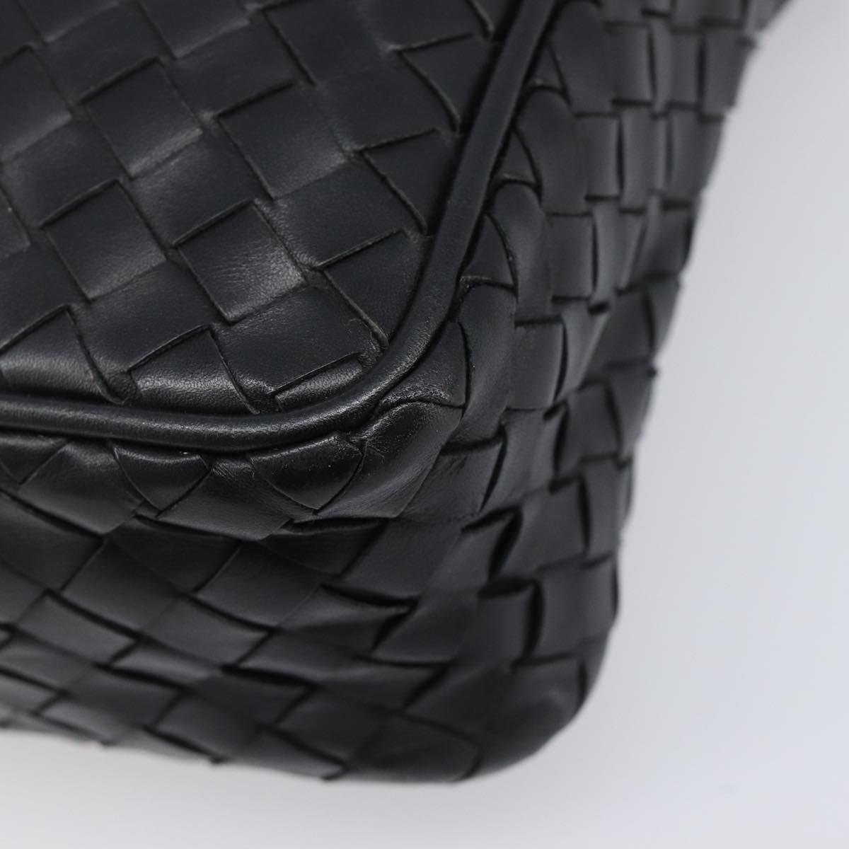 BOTTEGA VENETA INTRECCIATO Shoulder Bag Leather Black 113092 Auth 204647V