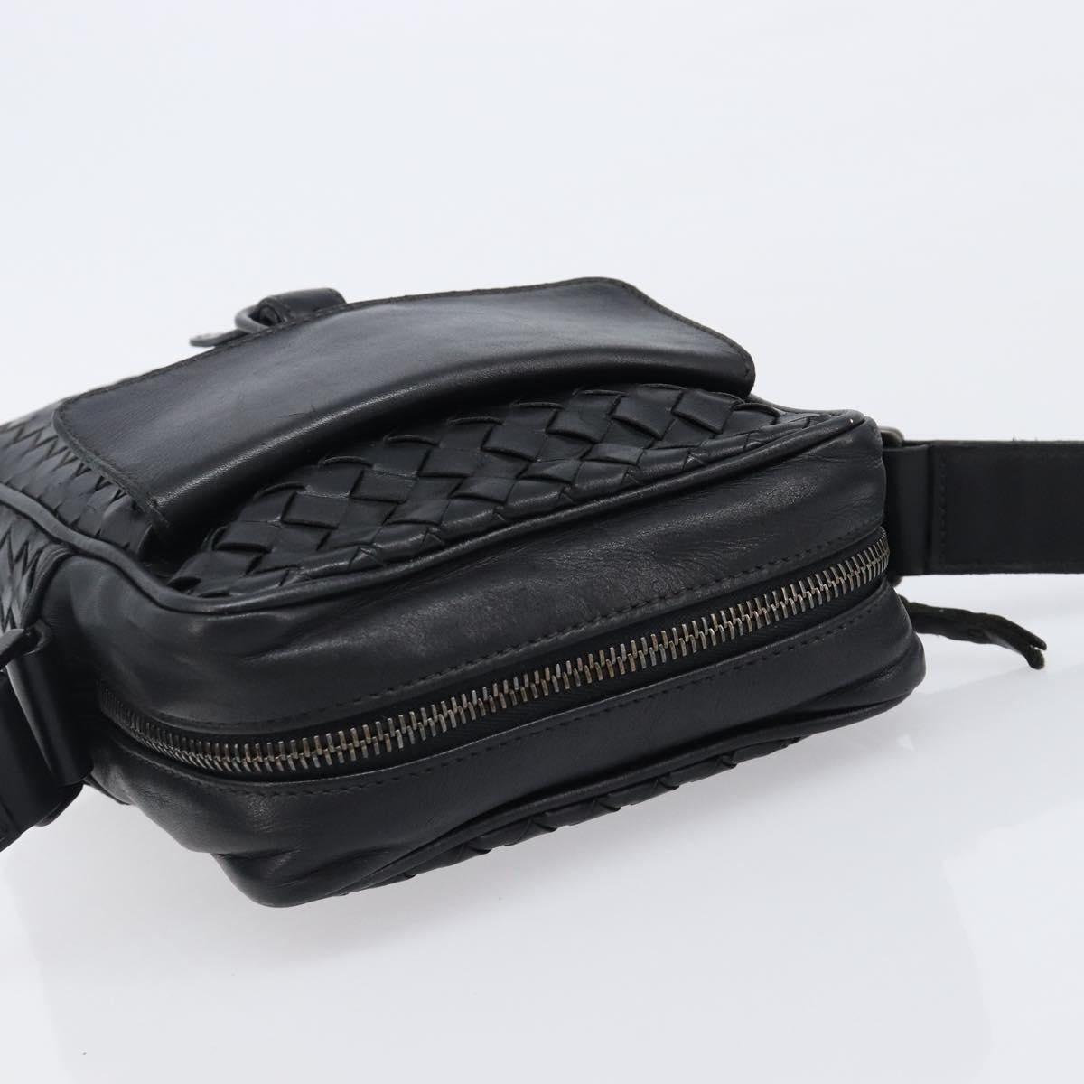 BOTTEGA VENETA INTRECCIATO Shoulder Bag Leather Black 113092 Auth 204647V