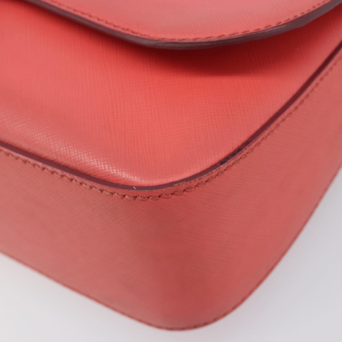 Salvatore Ferragamo Gancini Chain Shoulder Bag Leather Pink Gold Auth 204648A