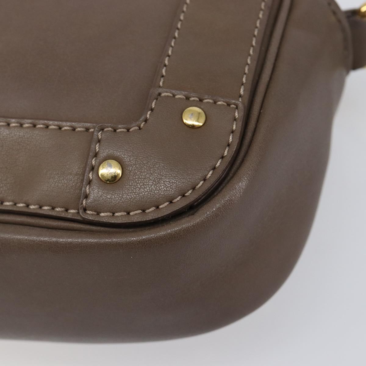 Chloe Eden Shoulder Bag Leather Beige Gold Tone Auth 204650A