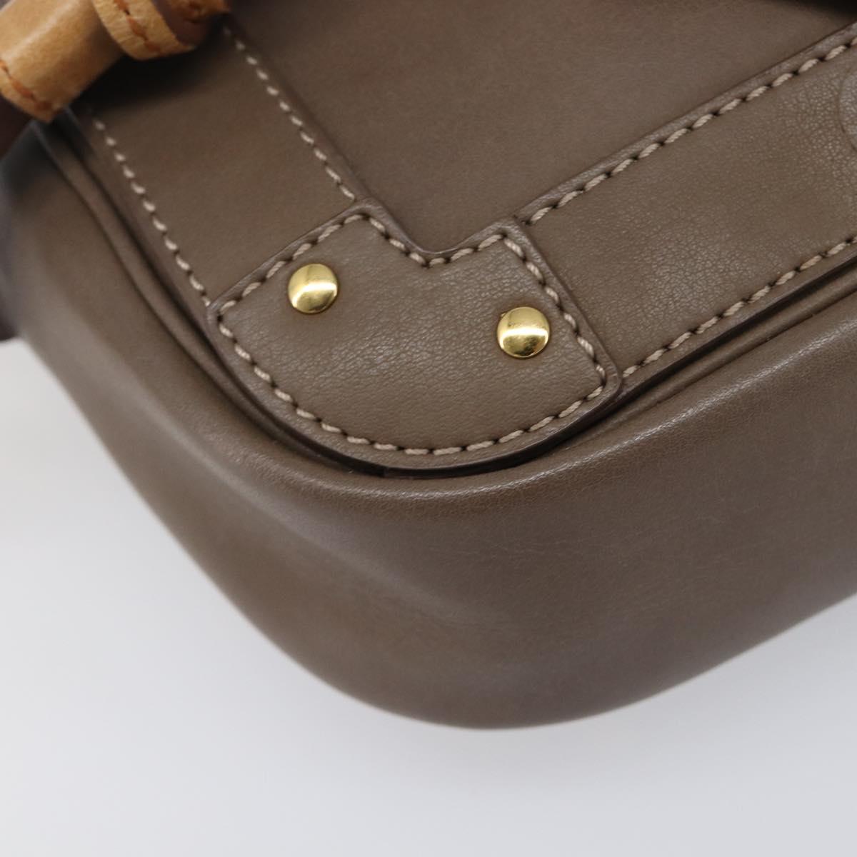 Chloe Eden Shoulder Bag Leather Beige Gold Tone Auth 204650A
