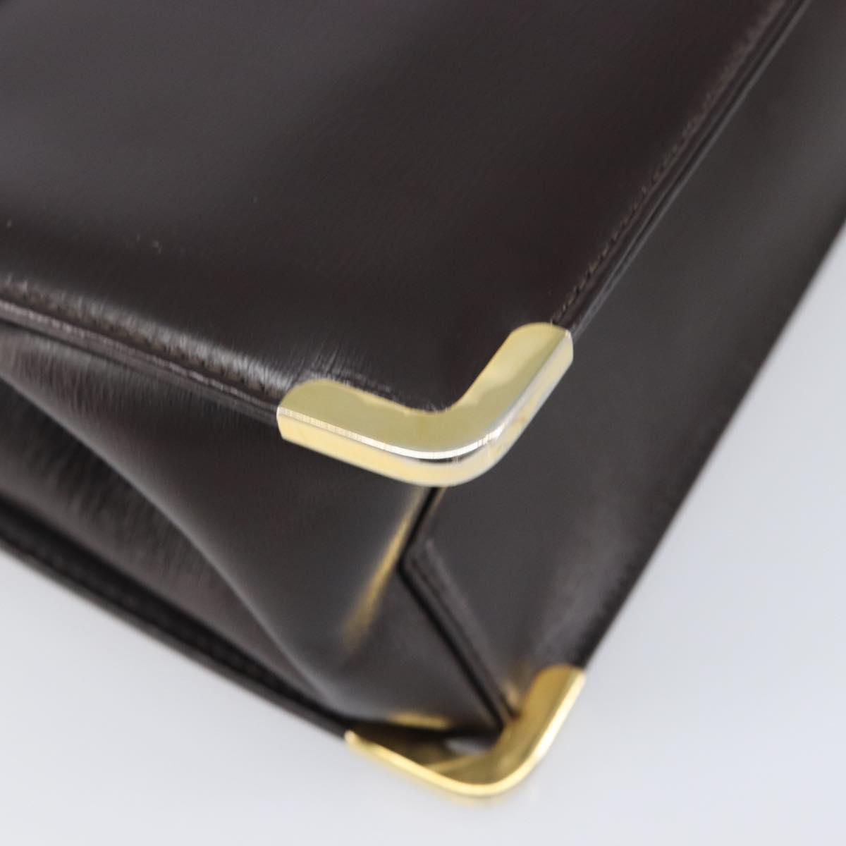 Christian Dior Shoulder Bag Calf Skin Brown Gold Tone Auth 204651A
