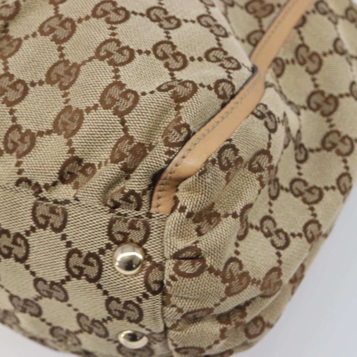 GUCCI GG Canvas Abbey Tote Bag Beige Gold Tone 189831 Auth 204659V