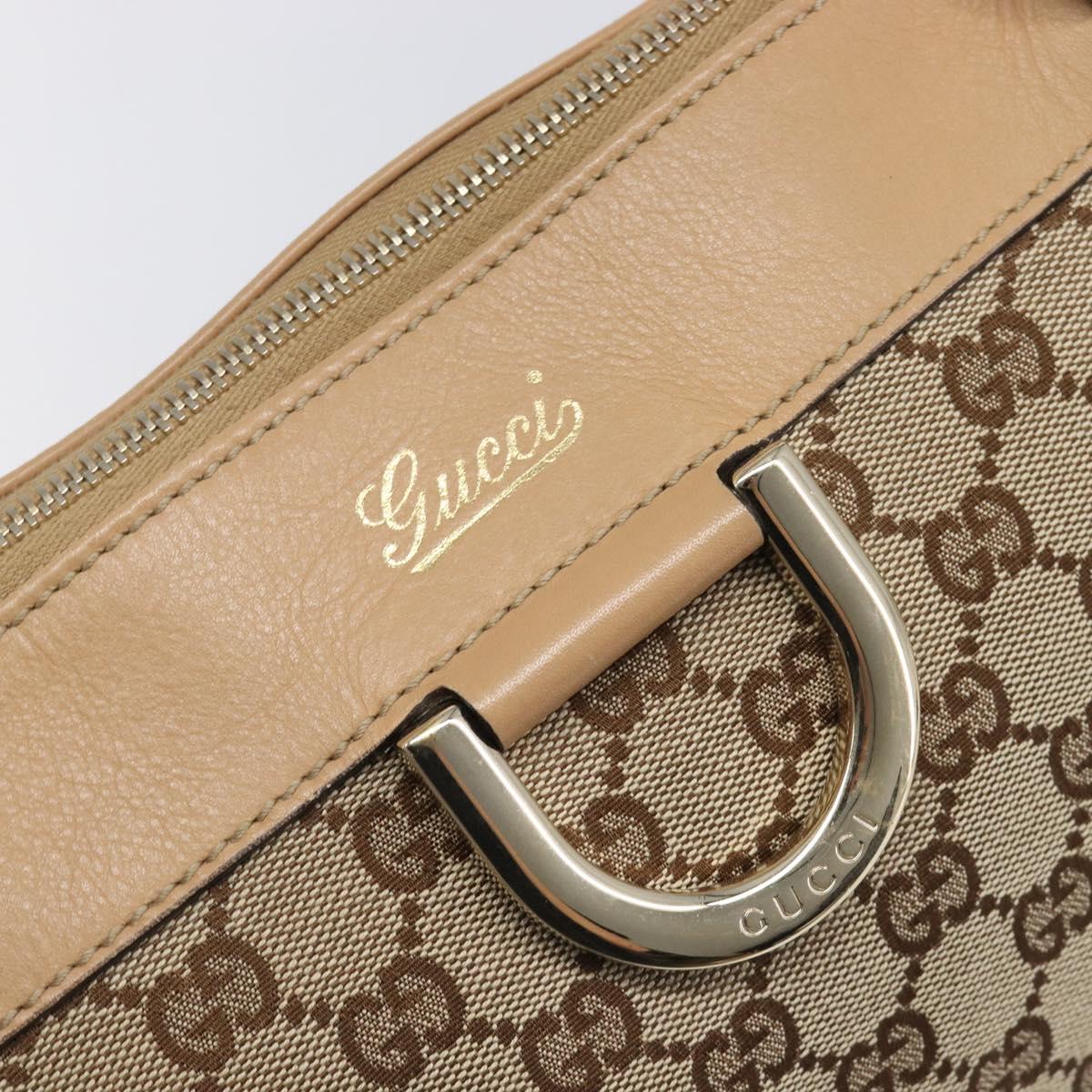 GUCCI GG Canvas Abbey Tote Bag Beige Gold Tone 189831 Auth 204659V