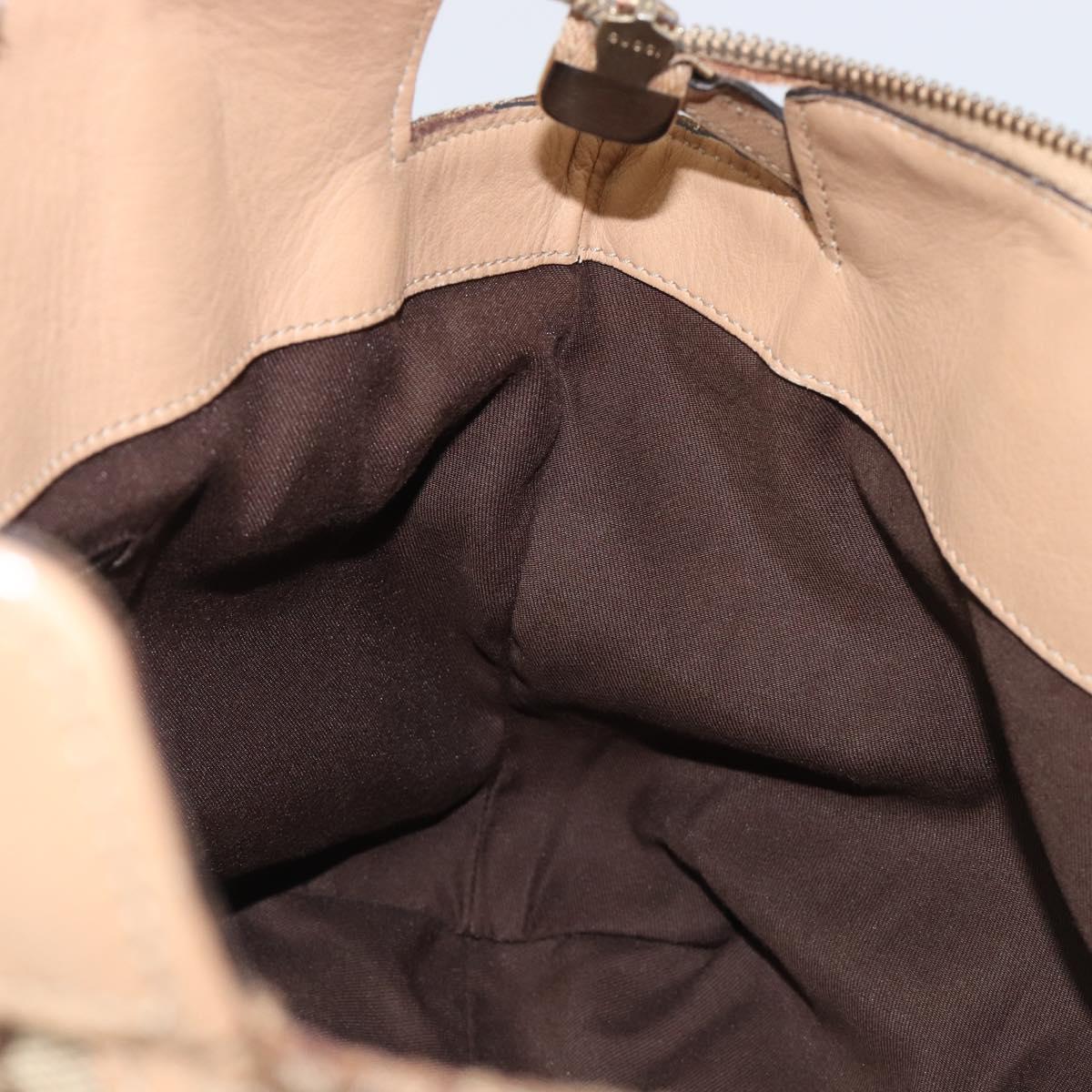 GUCCI GG Canvas Abbey Tote Bag Beige Gold Tone 189831 Auth 204659V