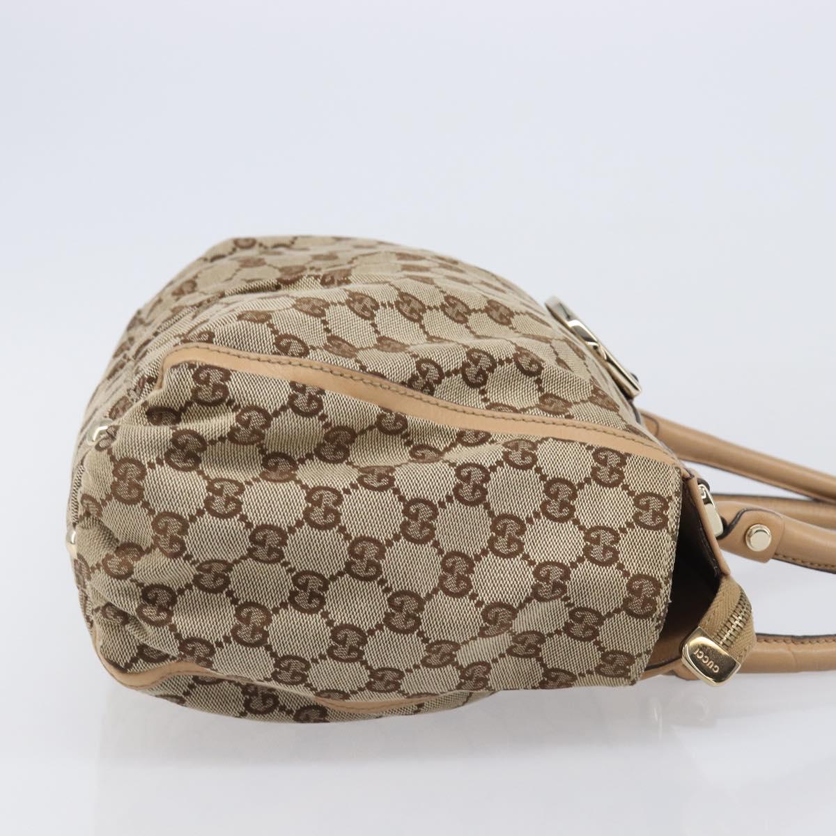 GUCCI GG Canvas Abbey Tote Bag Beige Gold Tone 189831 Auth 204659V