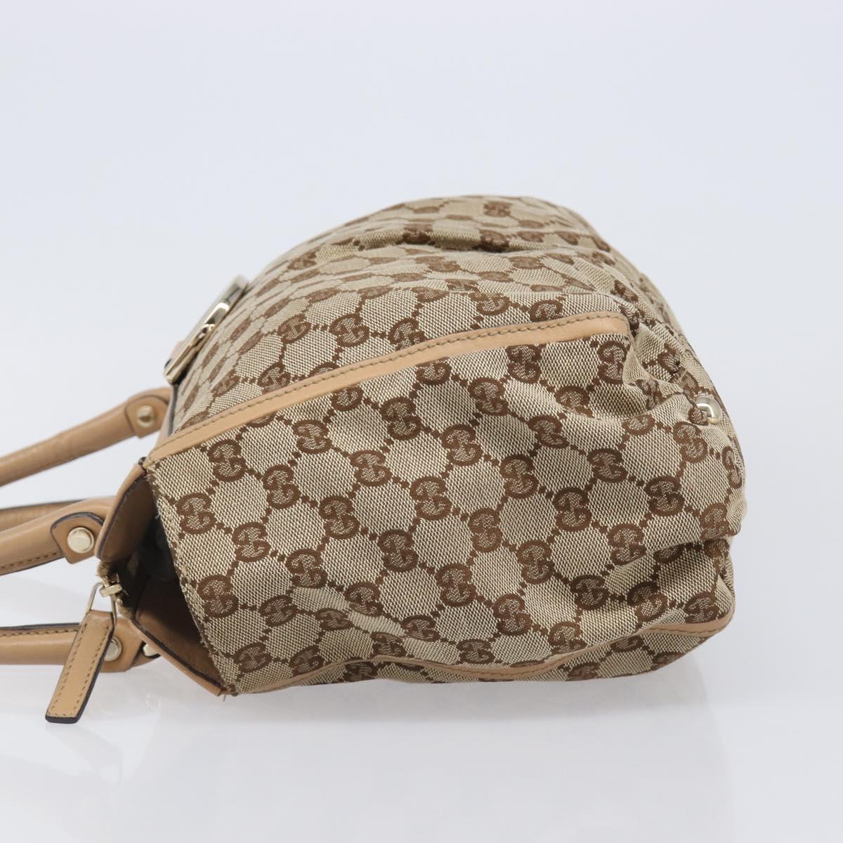 GUCCI GG Canvas Abbey Tote Bag Beige Gold Tone 189831 Auth 204659V