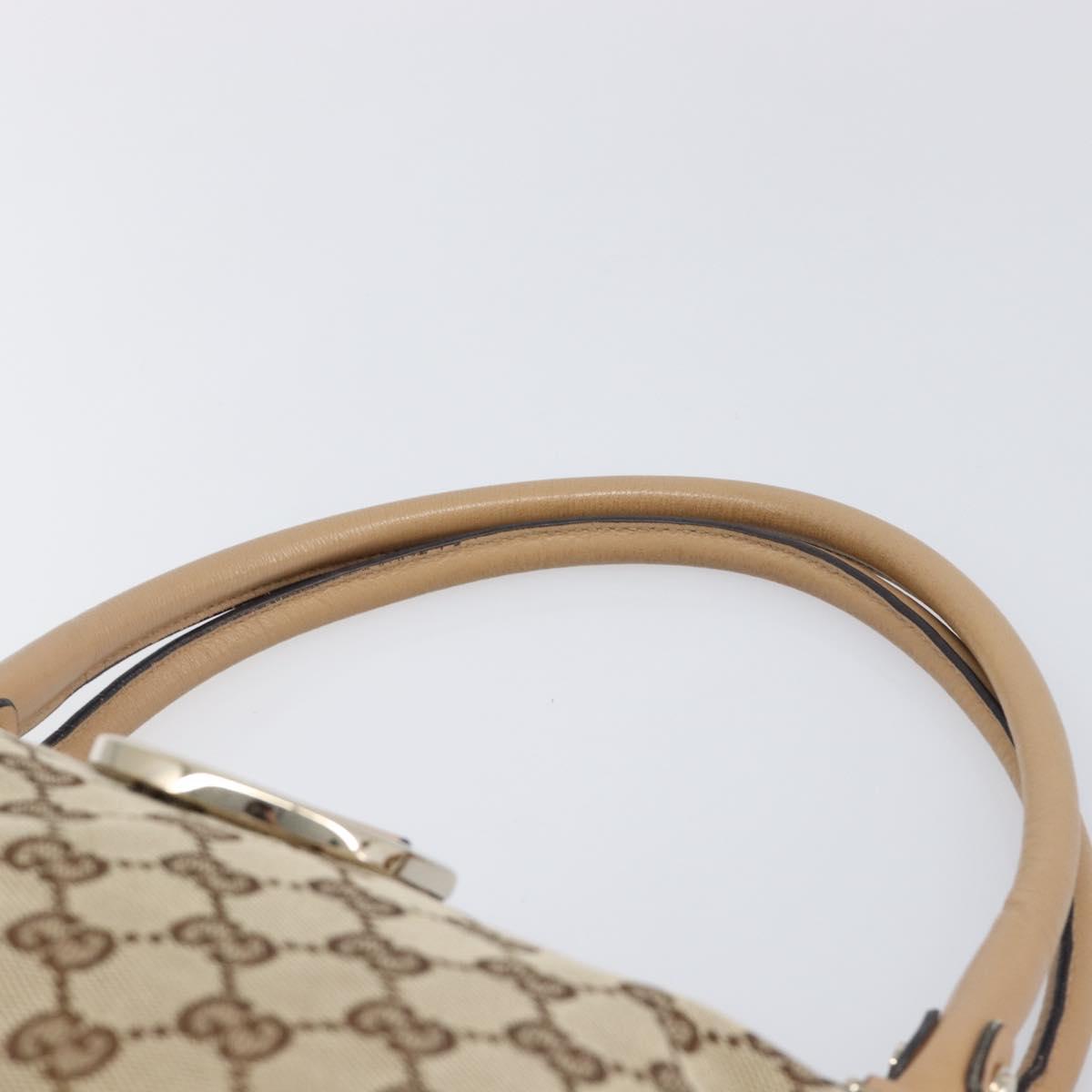 GUCCI GG Canvas Abbey Tote Bag Beige Gold Tone 189831 Auth 204659V