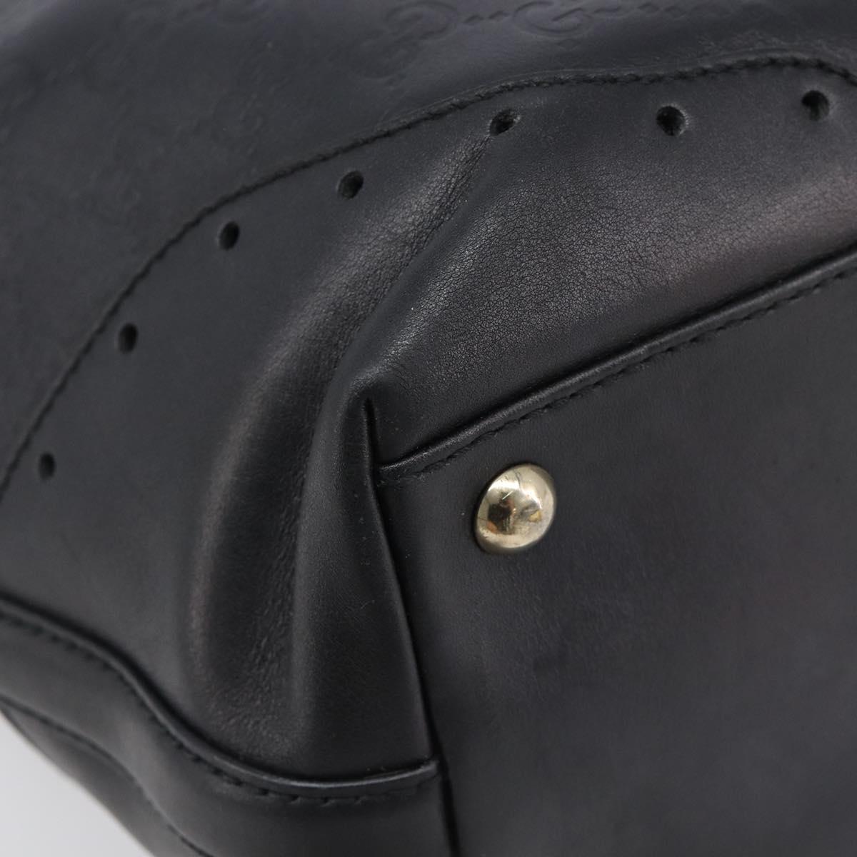 GUCCI GuccissimaGG Tote Bag Leather Black Gold Tone 145984 Auth 204661V