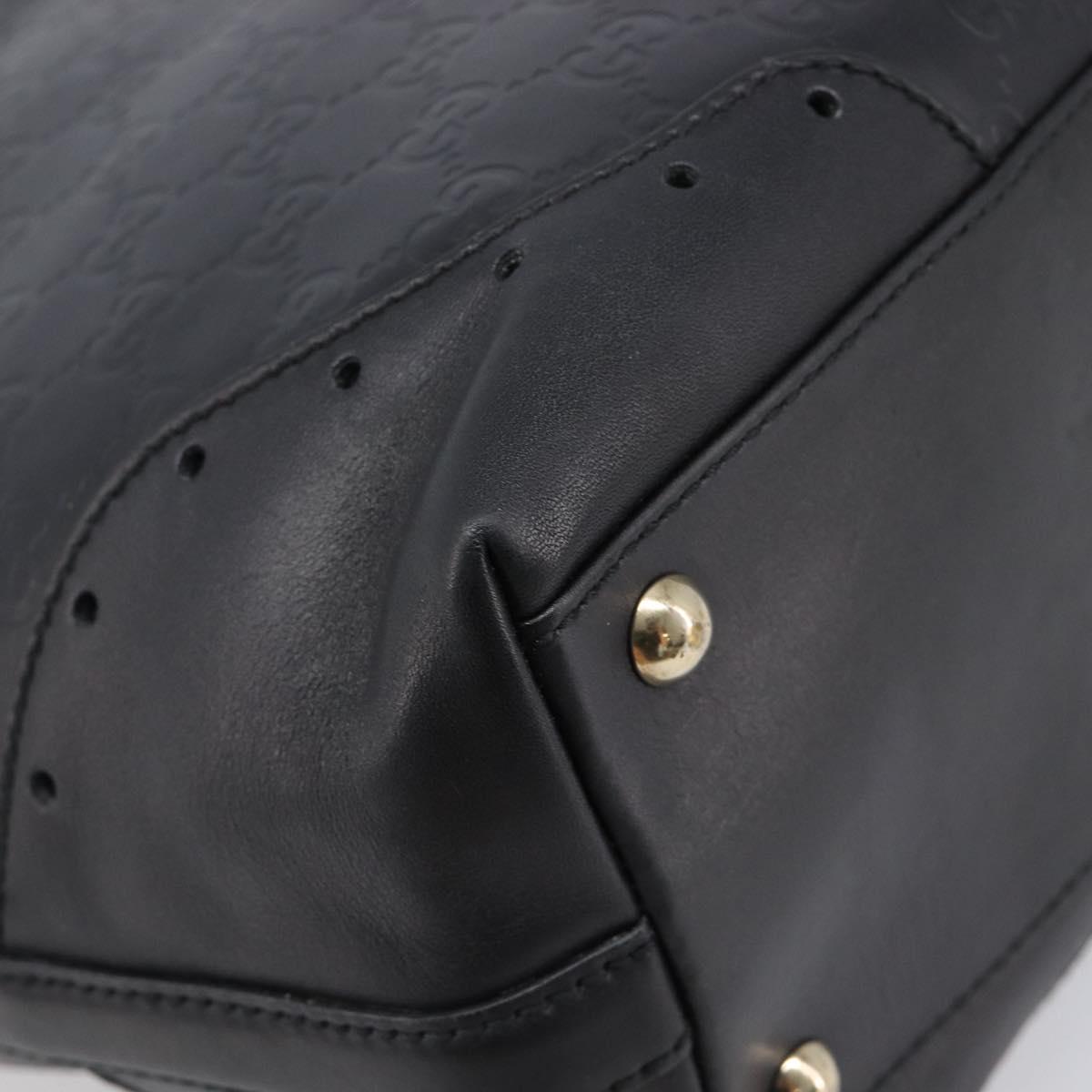 GUCCI GuccissimaGG Tote Bag Leather Black Gold Tone 145984 Auth 204661V