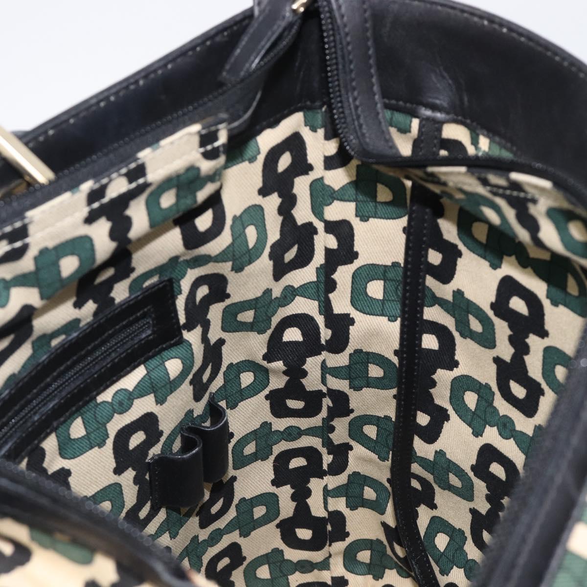 GUCCI GuccissimaGG Tote Bag Leather Black Gold Tone 145984 Auth 204661V