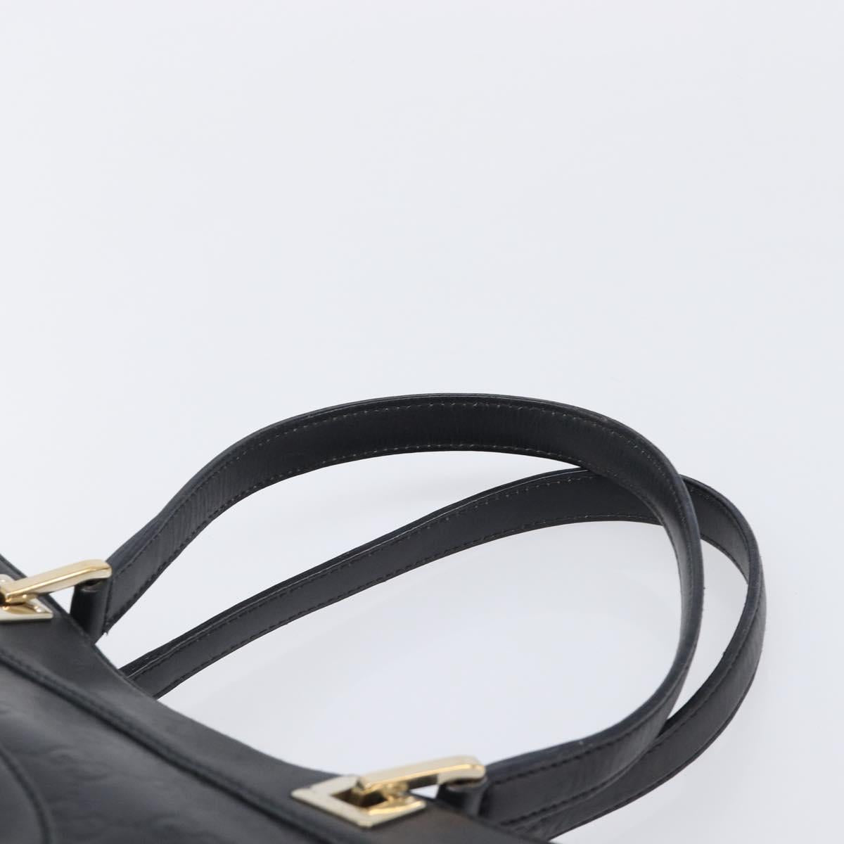 GUCCI GuccissimaGG Tote Bag Leather Black Gold Tone 145984 Auth 204661V