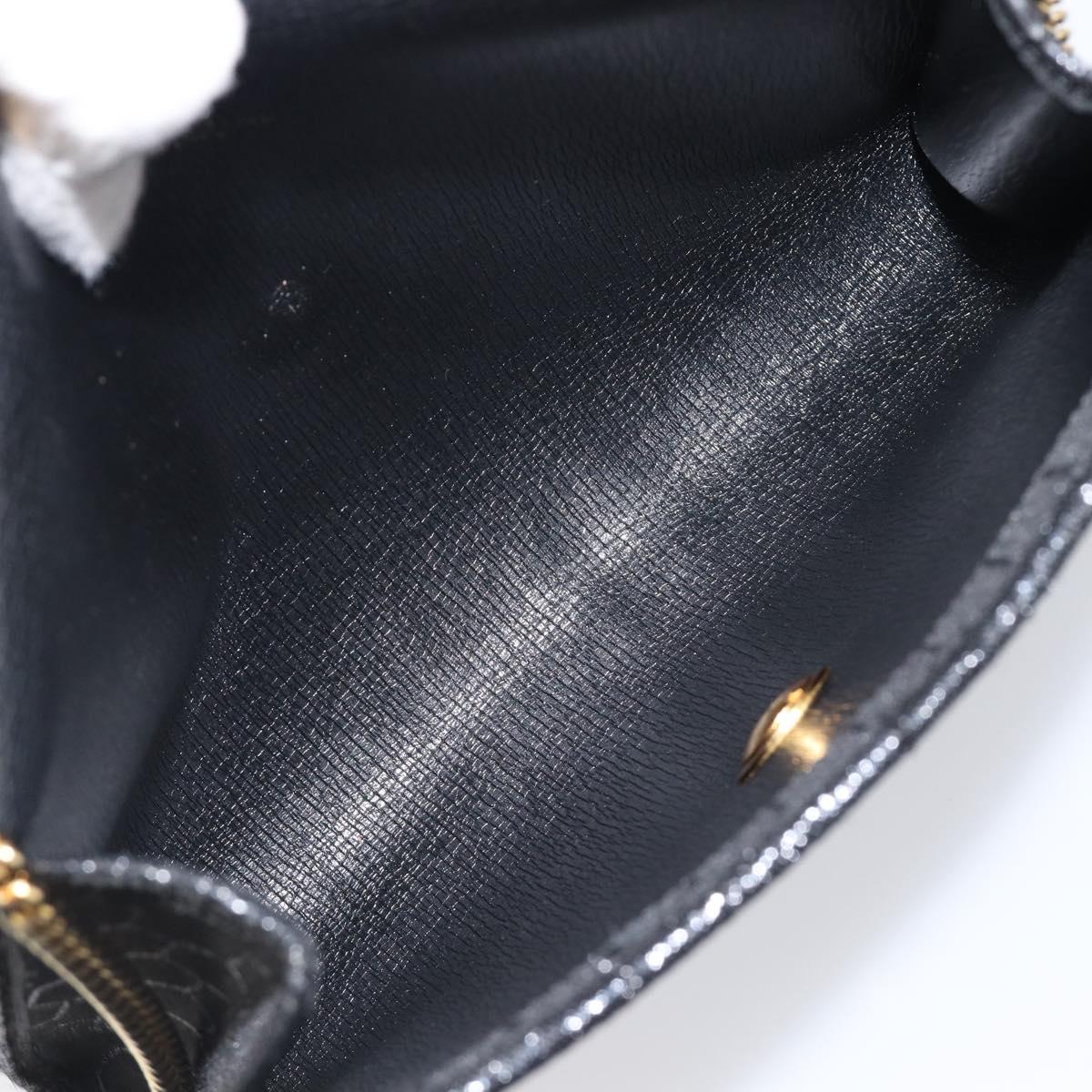 Christian Dior Honeycomb Canvas Chain Shoulder Bag Black Gold Tone Auth 204664A