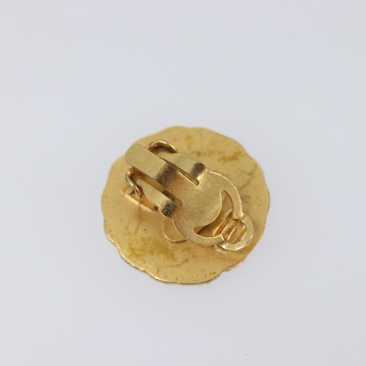 CHANEL Earring Metal Gold Tone CC Auth 204667V