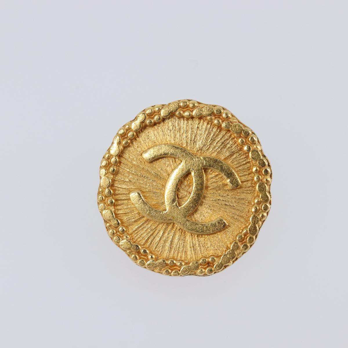 CHANEL Earring Metal Gold Tone CC Auth 204667V