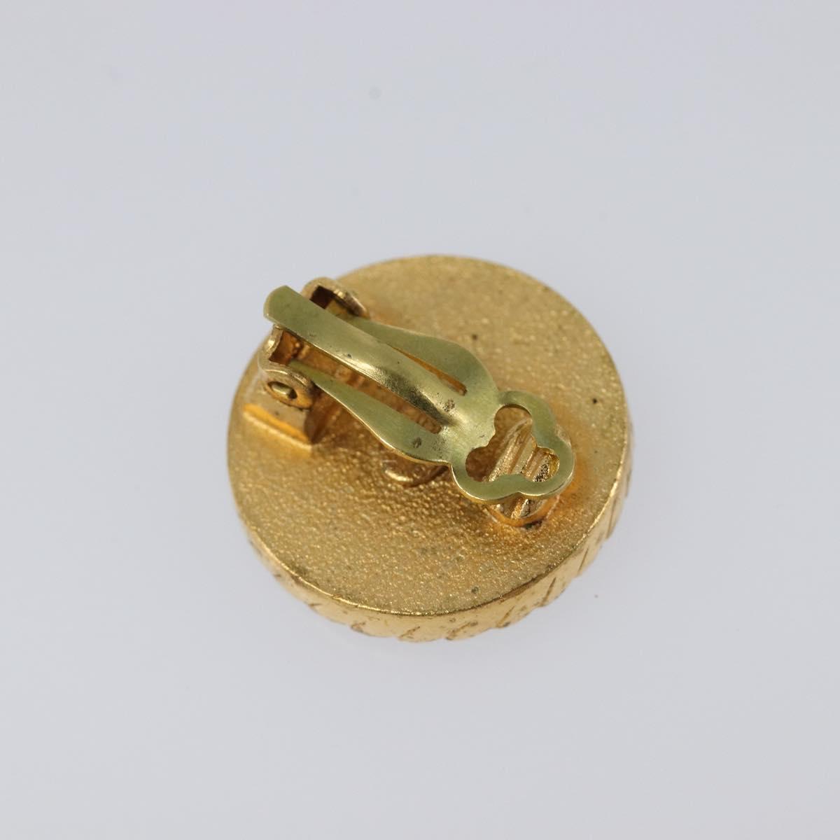 CHANEL Earring Metal Gold Tone CC Auth 204673V