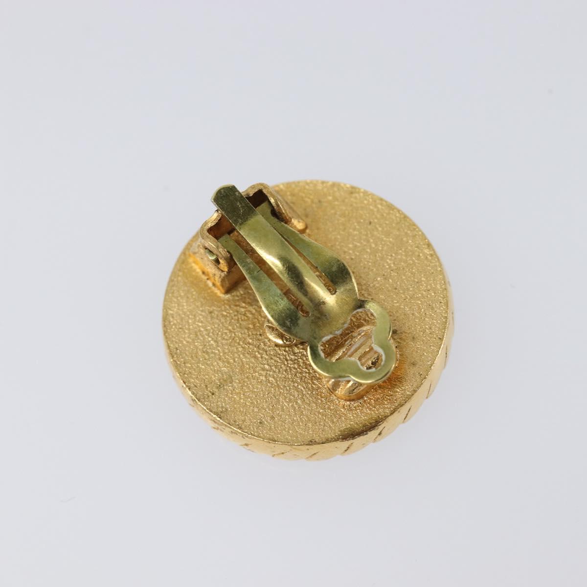 CHANEL Earring Metal Gold Tone CC Auth 204673V