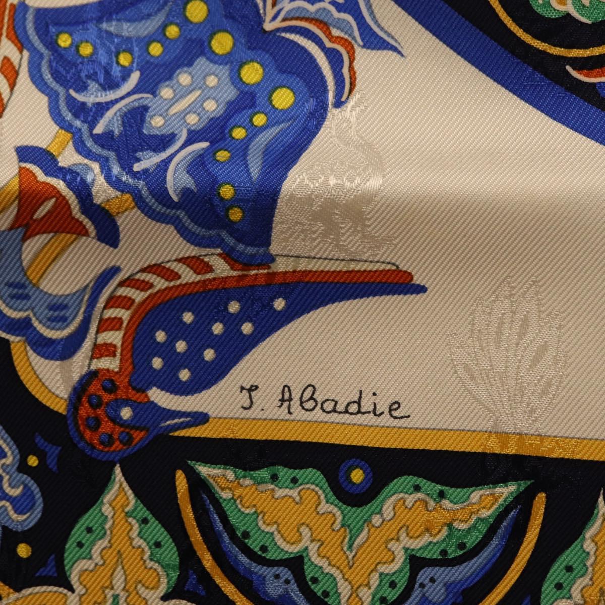 HERMES Carre90 Scarf Silk ""CIELS BYZANTINS"" Blue Auth 204698M