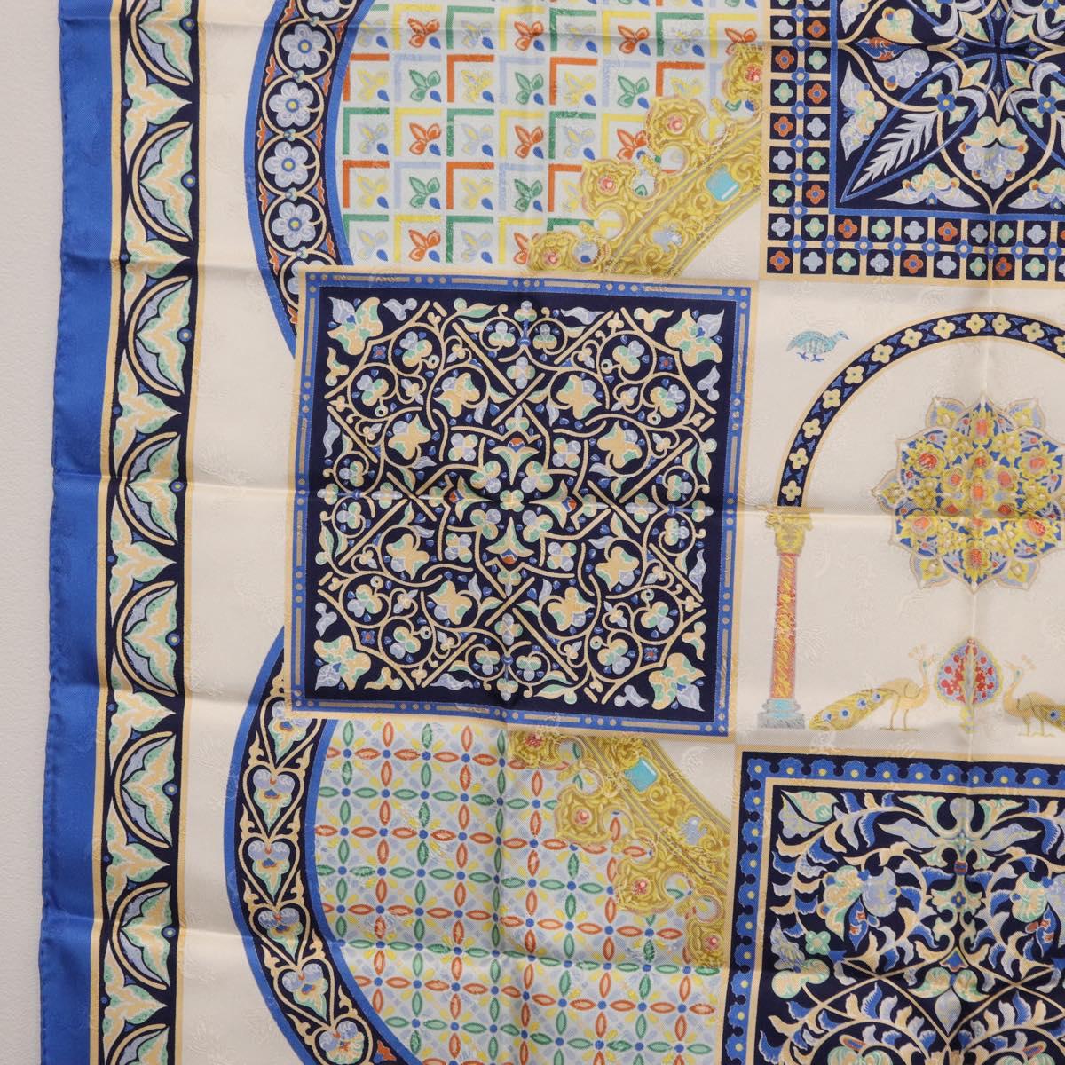 HERMES Carre90 Scarf Silk ""CIELS BYZANTINS"" Blue Auth 204698M