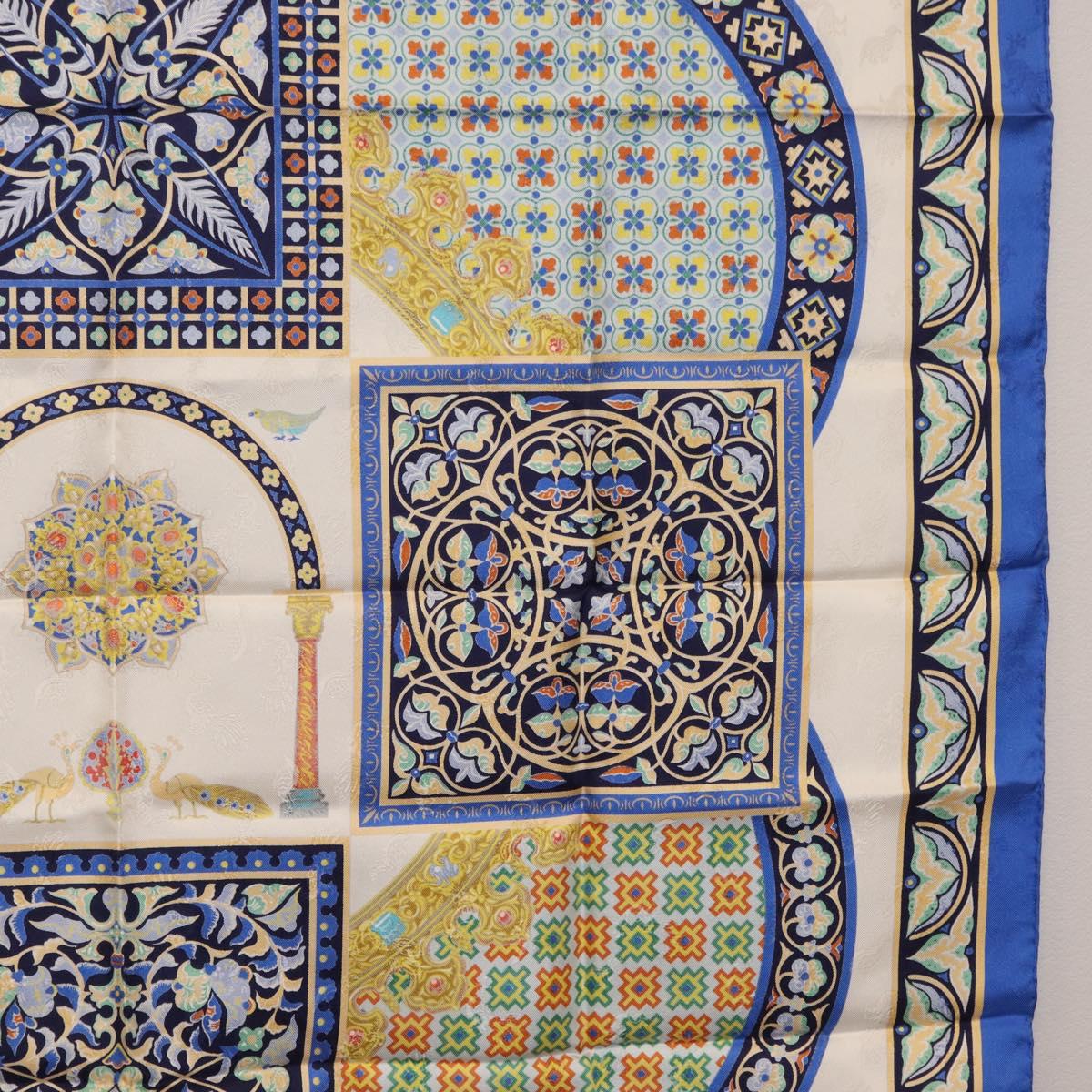 HERMES Carre90 Scarf Silk ""CIELS BYZANTINS"" Blue Auth 204698M