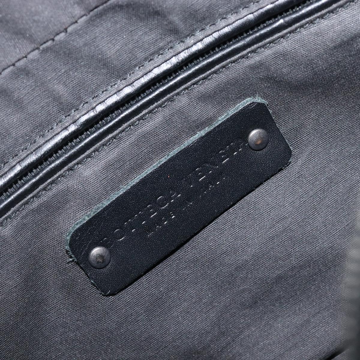 BOTTEGA VENETA INTRECCIATO Clutch Bag Leather Black Silver 244706 Auth 204700V