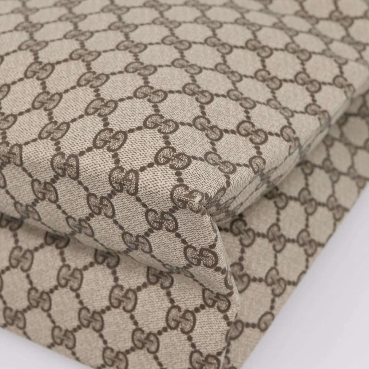 GUCCI GG Supreme Web Sherry Line Tote Bag PVC Beige Gold Auth 204701A