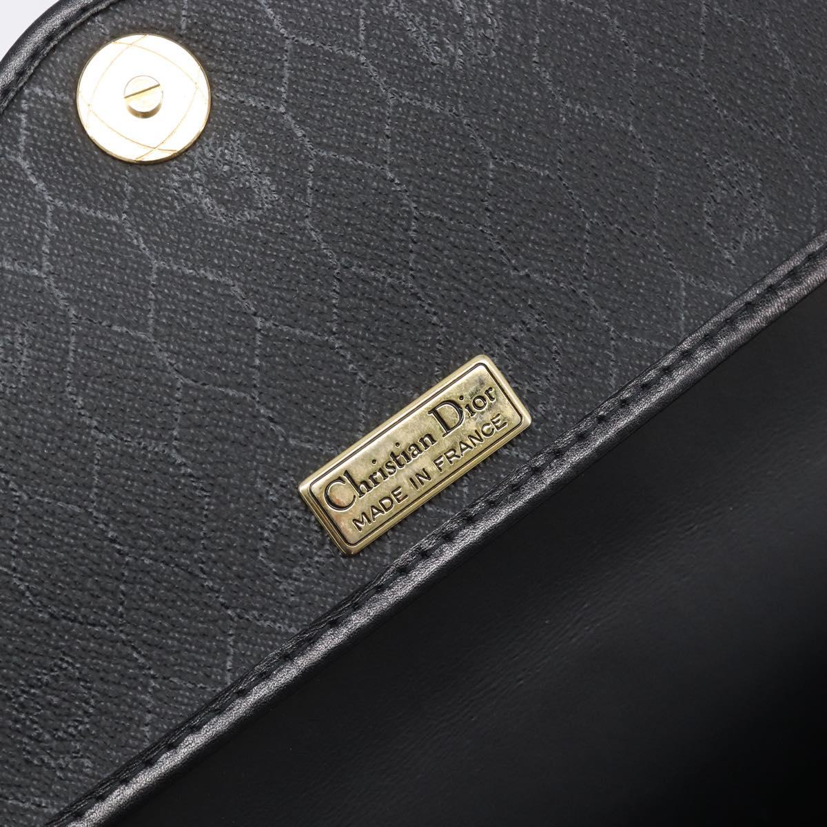 Christian Dior Honeycomb Chain Shoulder Bag PVC Black Gold Tone Auth 204705A