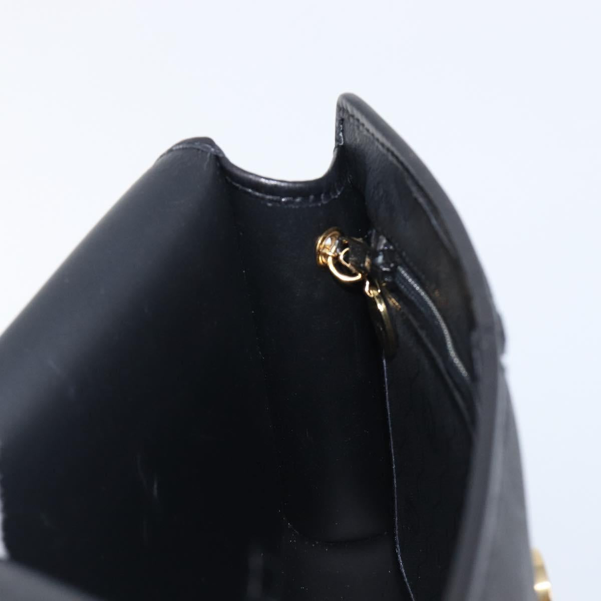 Christian Dior Honeycomb Chain Shoulder Bag PVC Black Gold Tone Auth 204705A